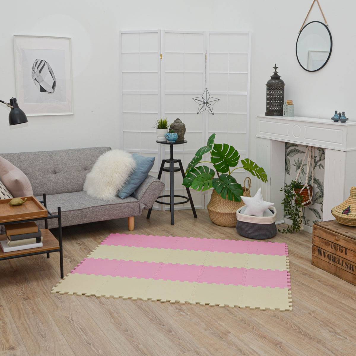 18 Teile Baby Kinder Puzzlematte ab Null - 30x30 Puzzle Spielmatte Krabbelmatte