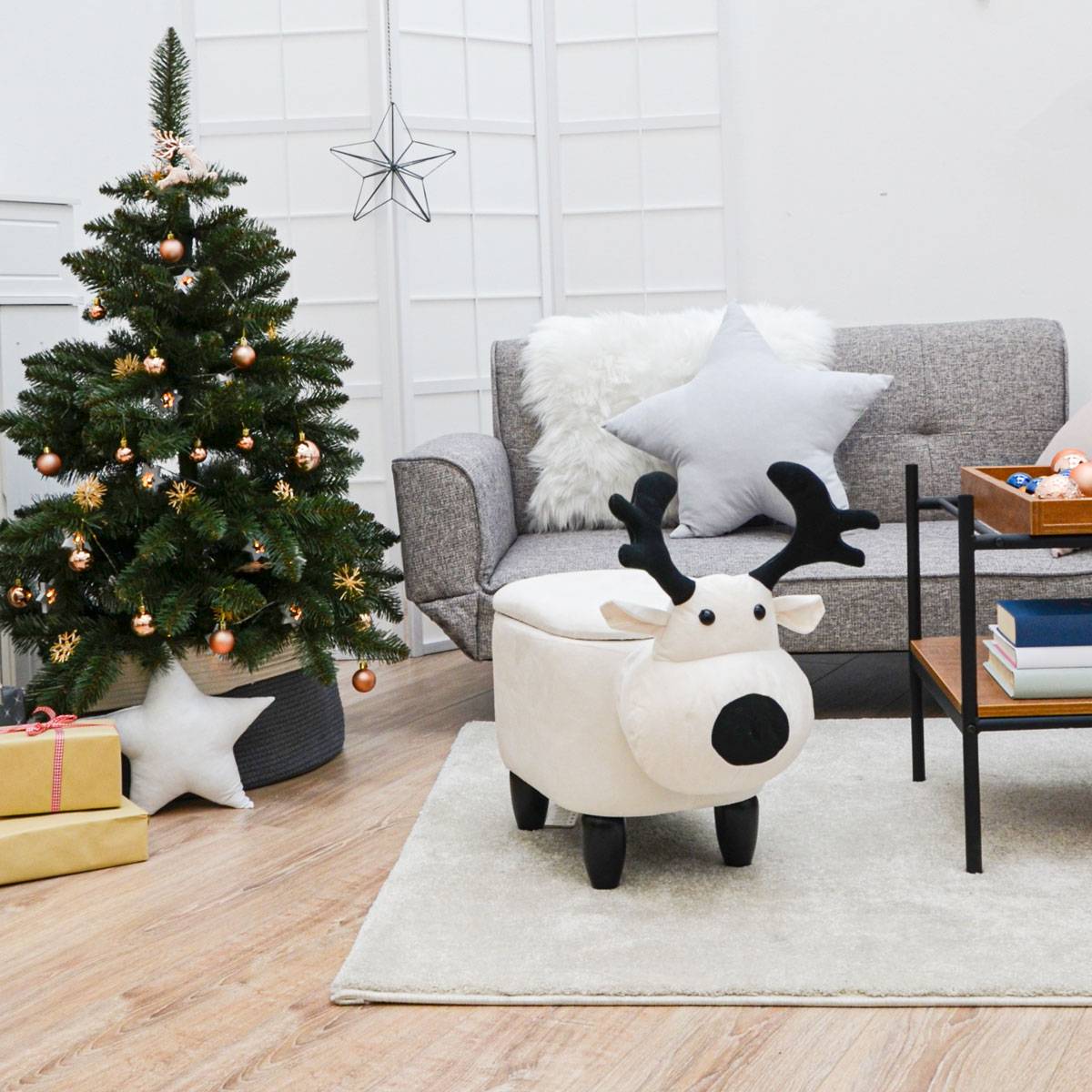 Rentier Spielzeug Hocker mit Stauraum - Sitzhocker für Kinder Kinderzimmer Deko