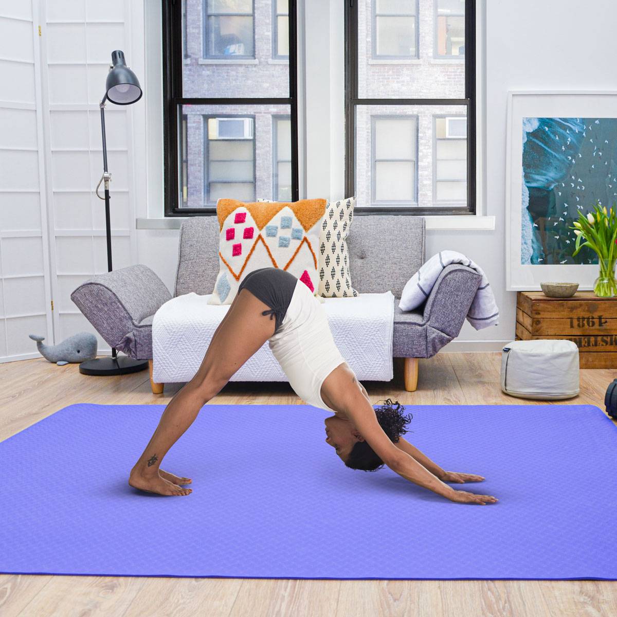 200x116 XXL Fitnessmatte - 6mm Extra Breite Yogamatte - Rutschfeste Sportmatte