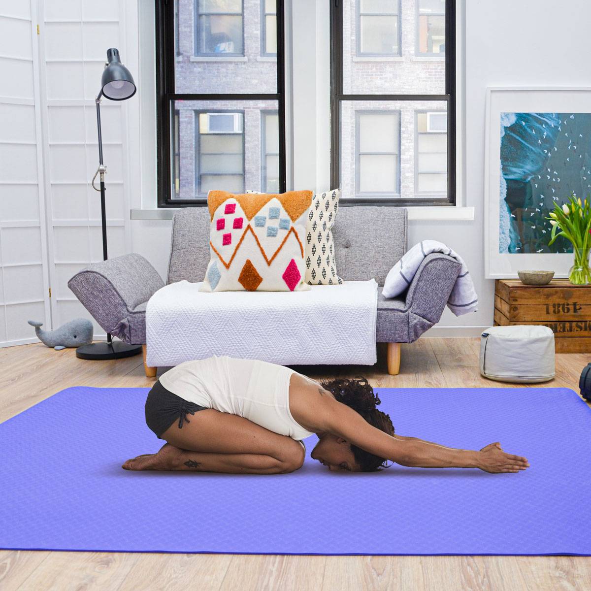 200x116 XXL Fitnessmatte - 6mm Extra Breite Yogamatte - Rutschfeste Sportmatte