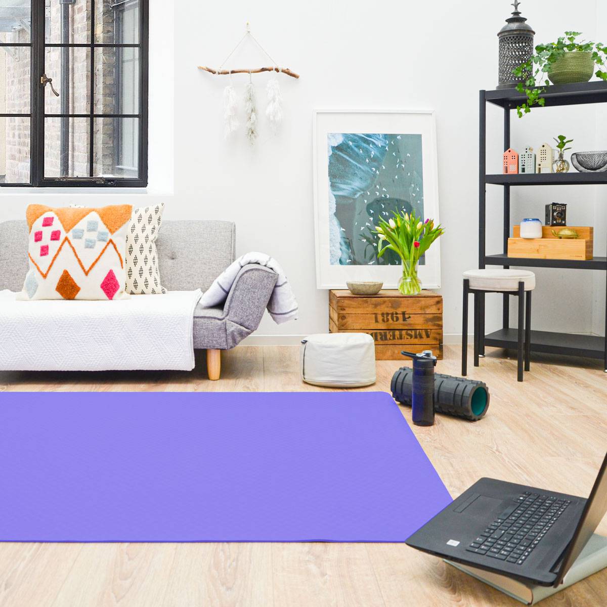 200x116 XXL Fitnessmatte - 6mm Extra Breite Yogamatte - Rutschfeste Sportmatte