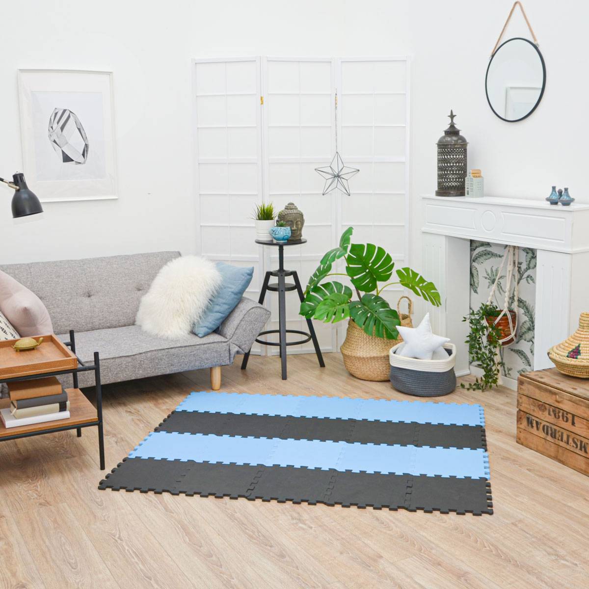 18 Teile Baby Kinder Puzzlematte ab Null - 30x30 Puzzle Spielmatte Krabbelmatte