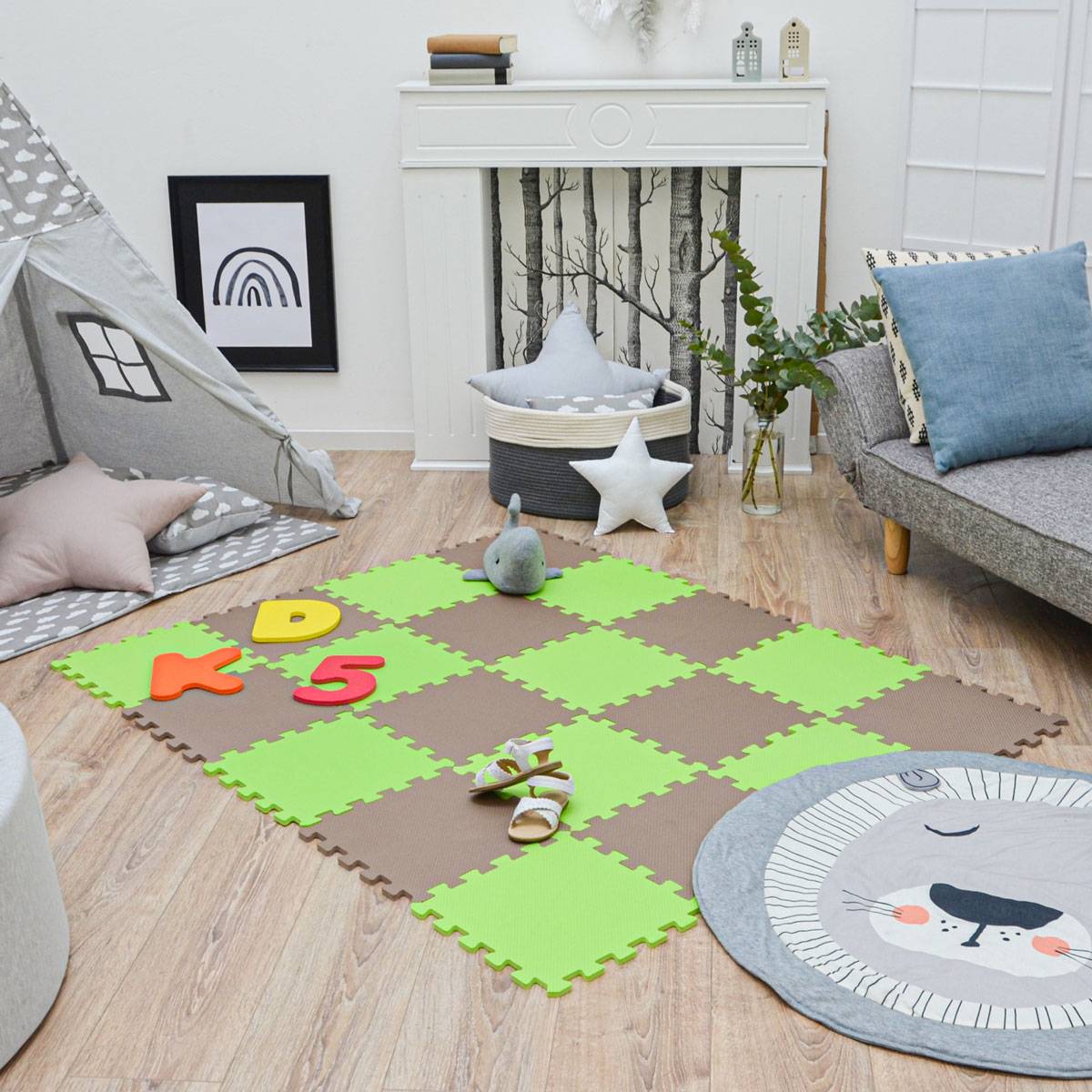 18 Teile Baby Kinder Puzzlematte ab Null - 30x30 Puzzle Spielmatte Krabbelmatte