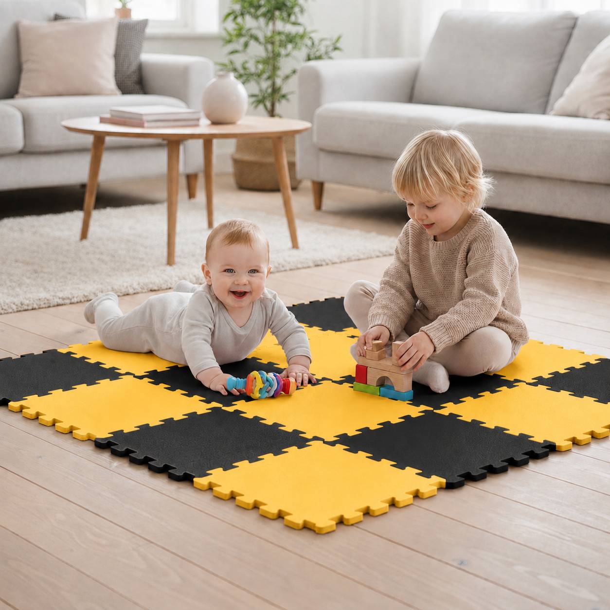 18 Teile Baby Kinder Puzzlematte ab Null - 30x30 Puzzle Spielmatte Krabbelmatte