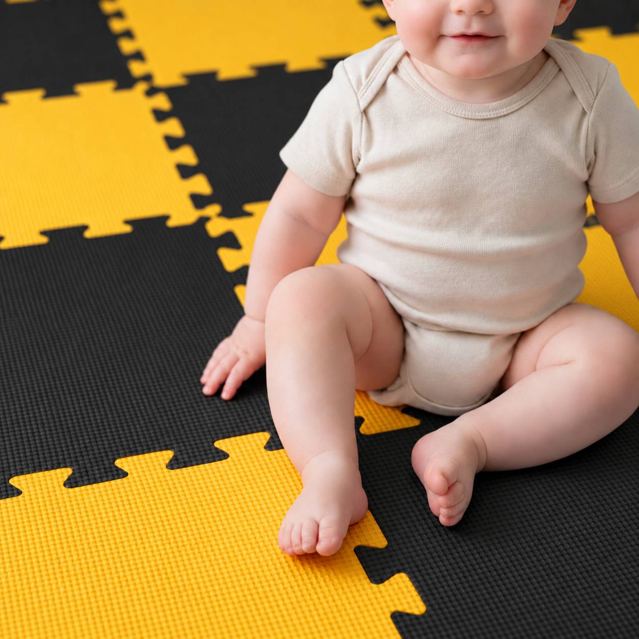 18 Teile Baby Kinder Puzzlematte ab Null - 30x30 Puzzle Spielmatte Krabbelmatte