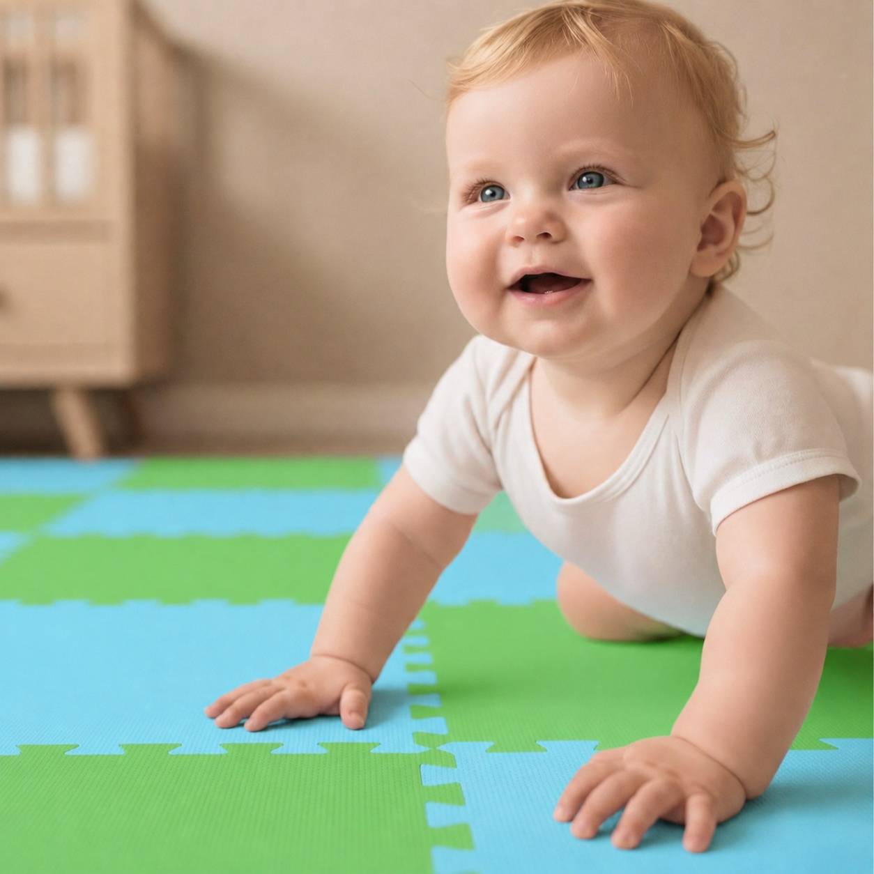 18 Teile Baby Kinder Puzzlematte ab Null - 30x30 Puzzle Spielmatte Krabbelmatte