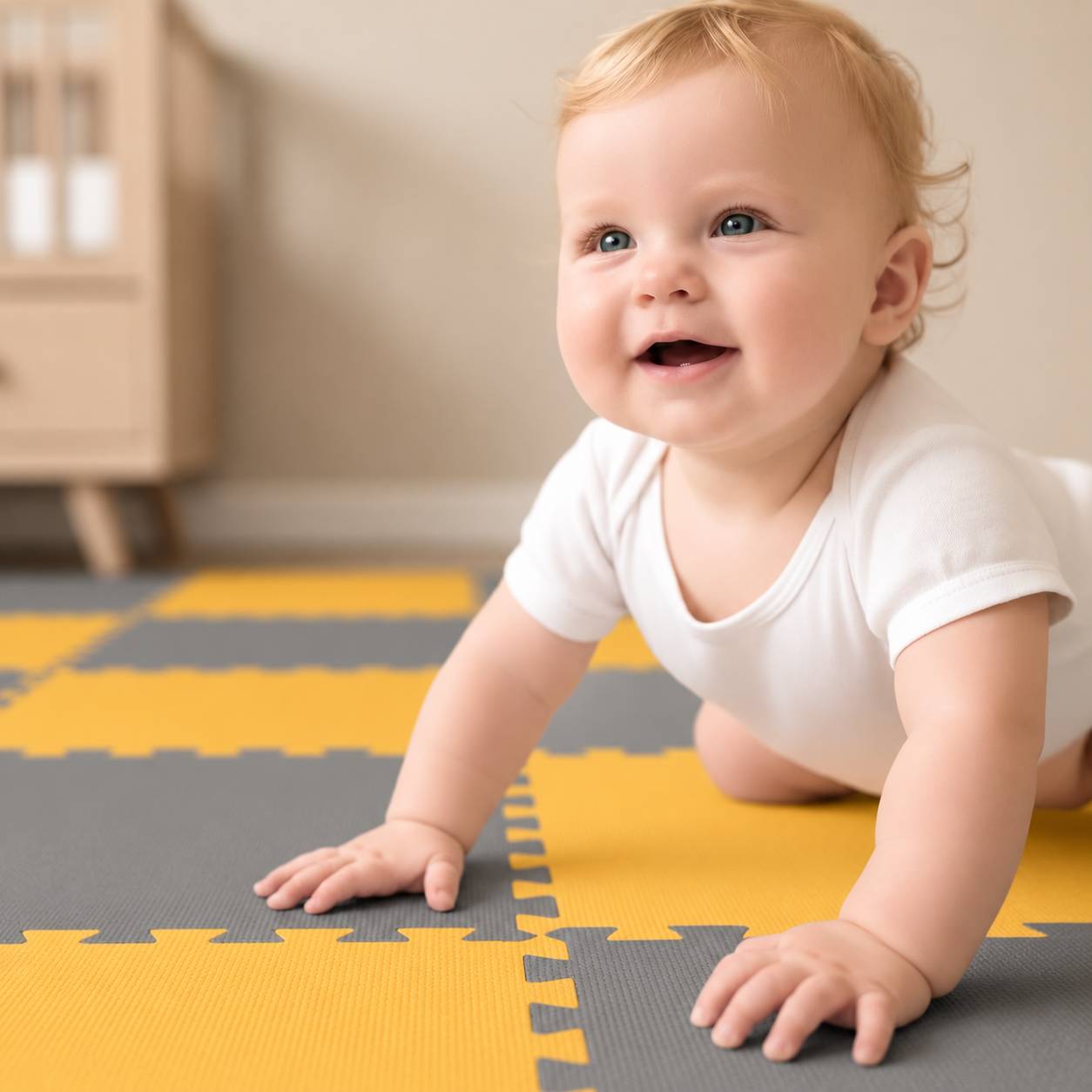 18 Teile Baby Kinder Puzzlematte ab Null - 30x30 Puzzle Spielmatte Krabbelmatte