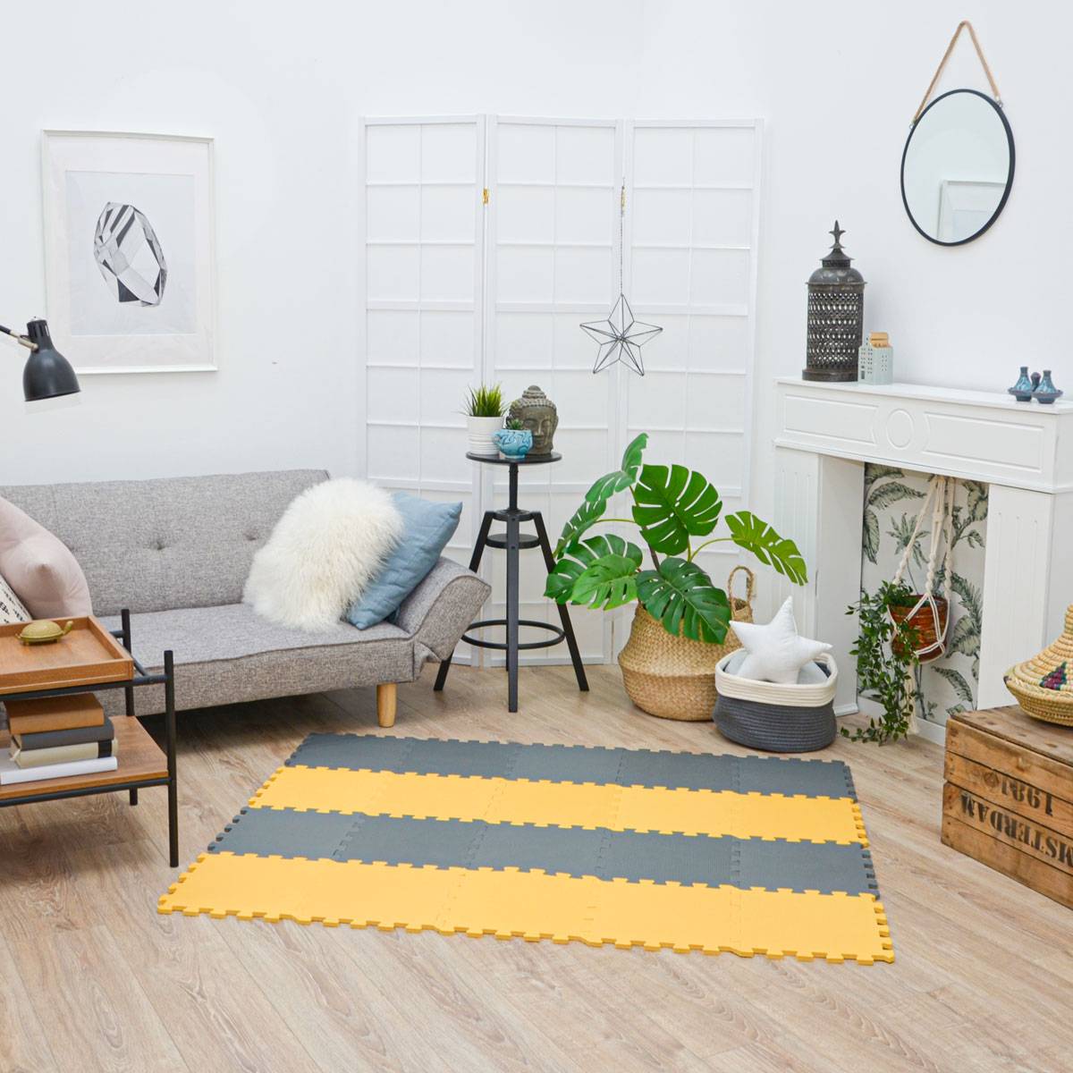 18 Teile Baby Kinder Puzzlematte ab Null - 30x30 Puzzle Spielmatte Krabbelmatte