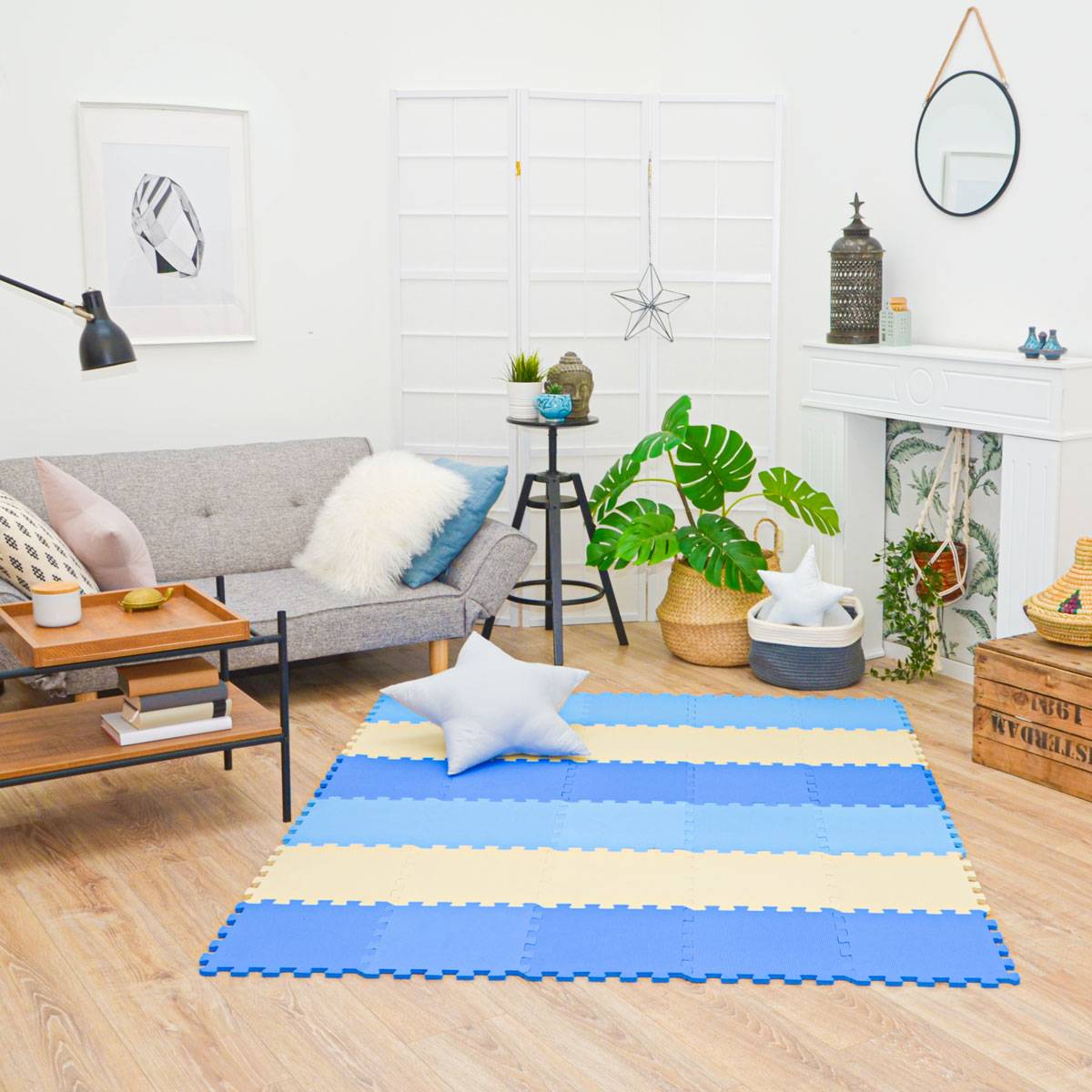 27 Teile Baby Kinder Puzzlematte ab Null - 30x30 Puzzle Spielmatte Krabbelmatte