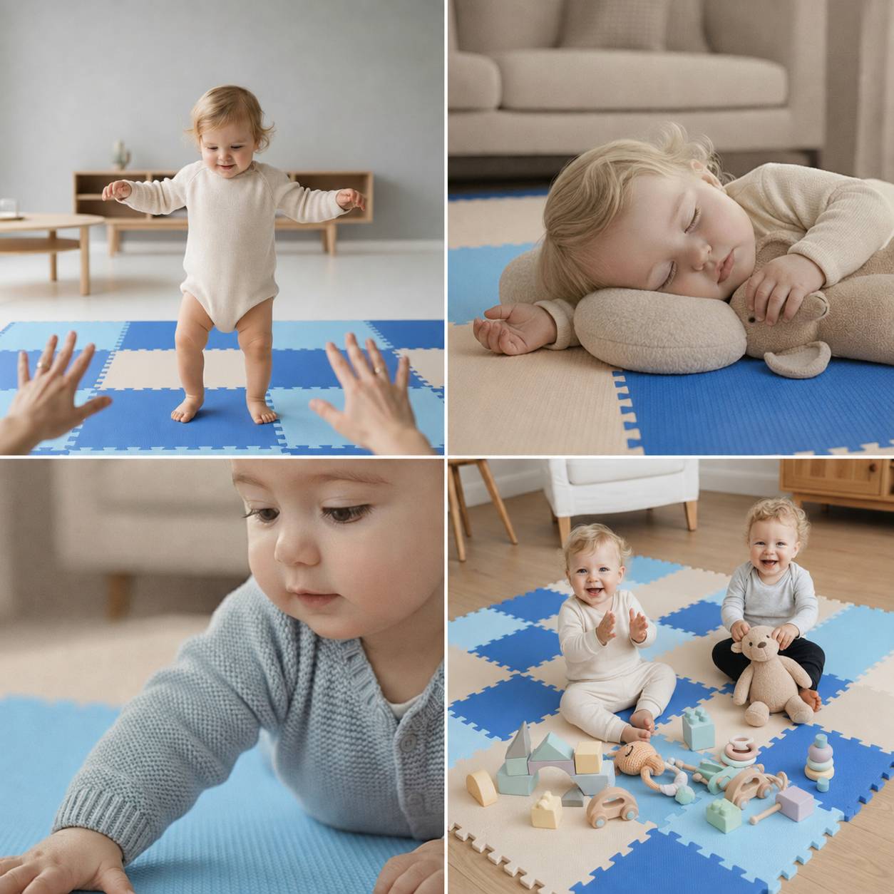 27 Teile Baby Kinder Puzzlematte ab Null - 30x30 Puzzle Spielmatte Krabbelmatte