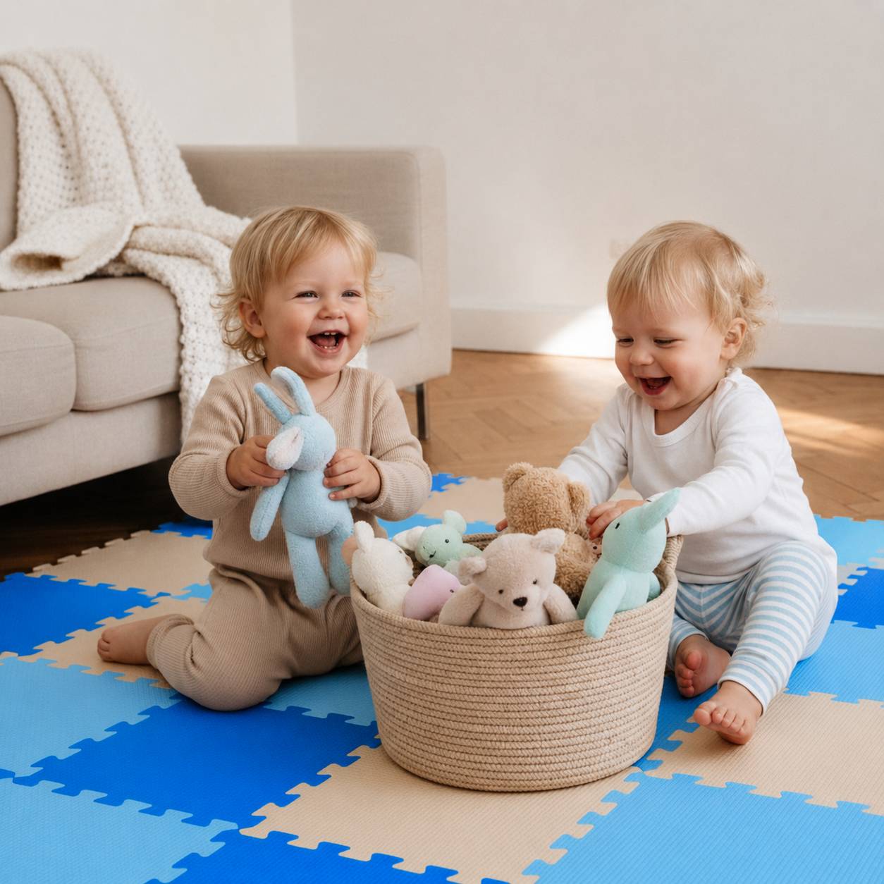 27 Teile Baby Kinder Puzzlematte ab Null - 30x30 Puzzle Spielmatte Krabbelmatte