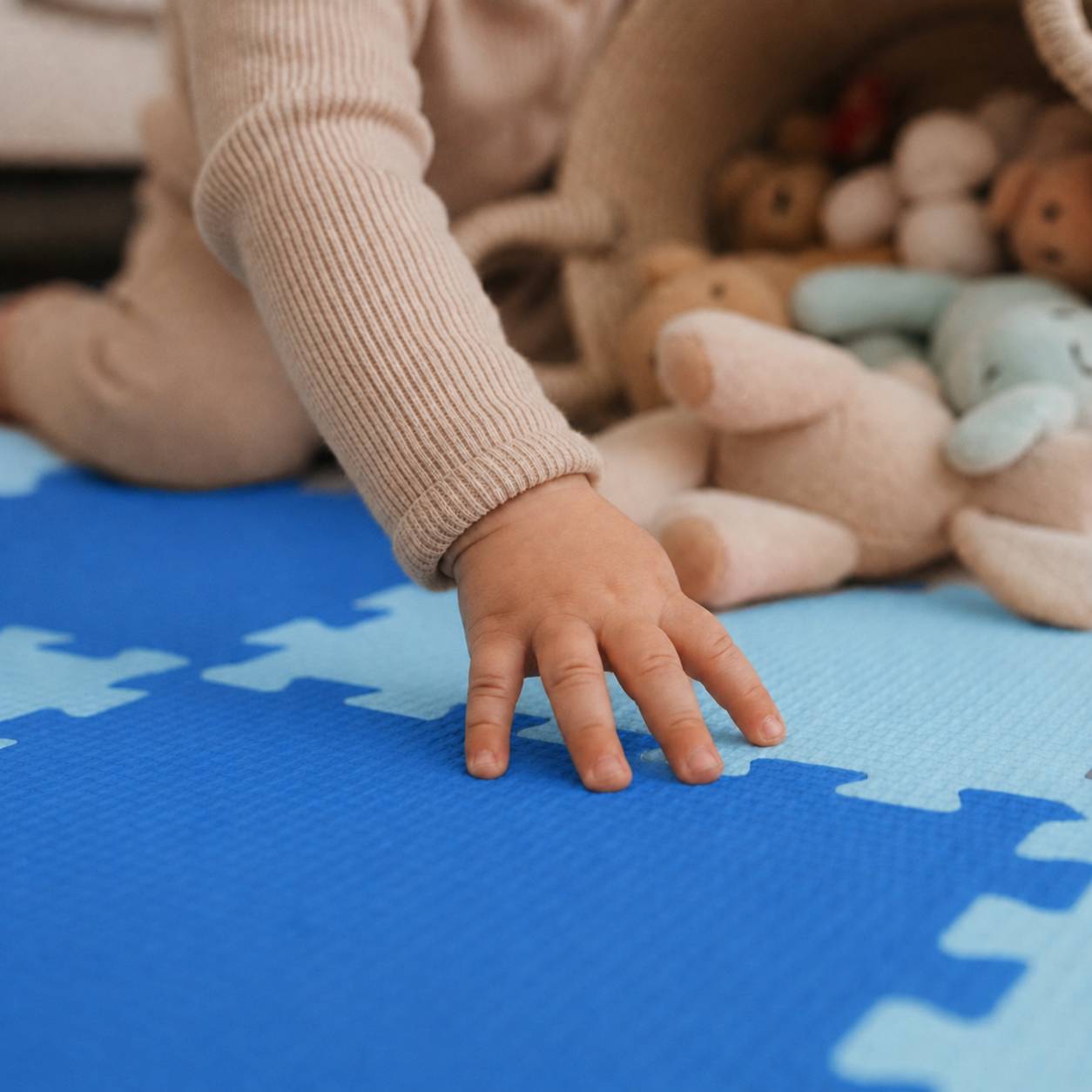 27 Teile Baby Kinder Puzzlematte ab Null - 30x30 Puzzle Spielmatte Krabbelmatte