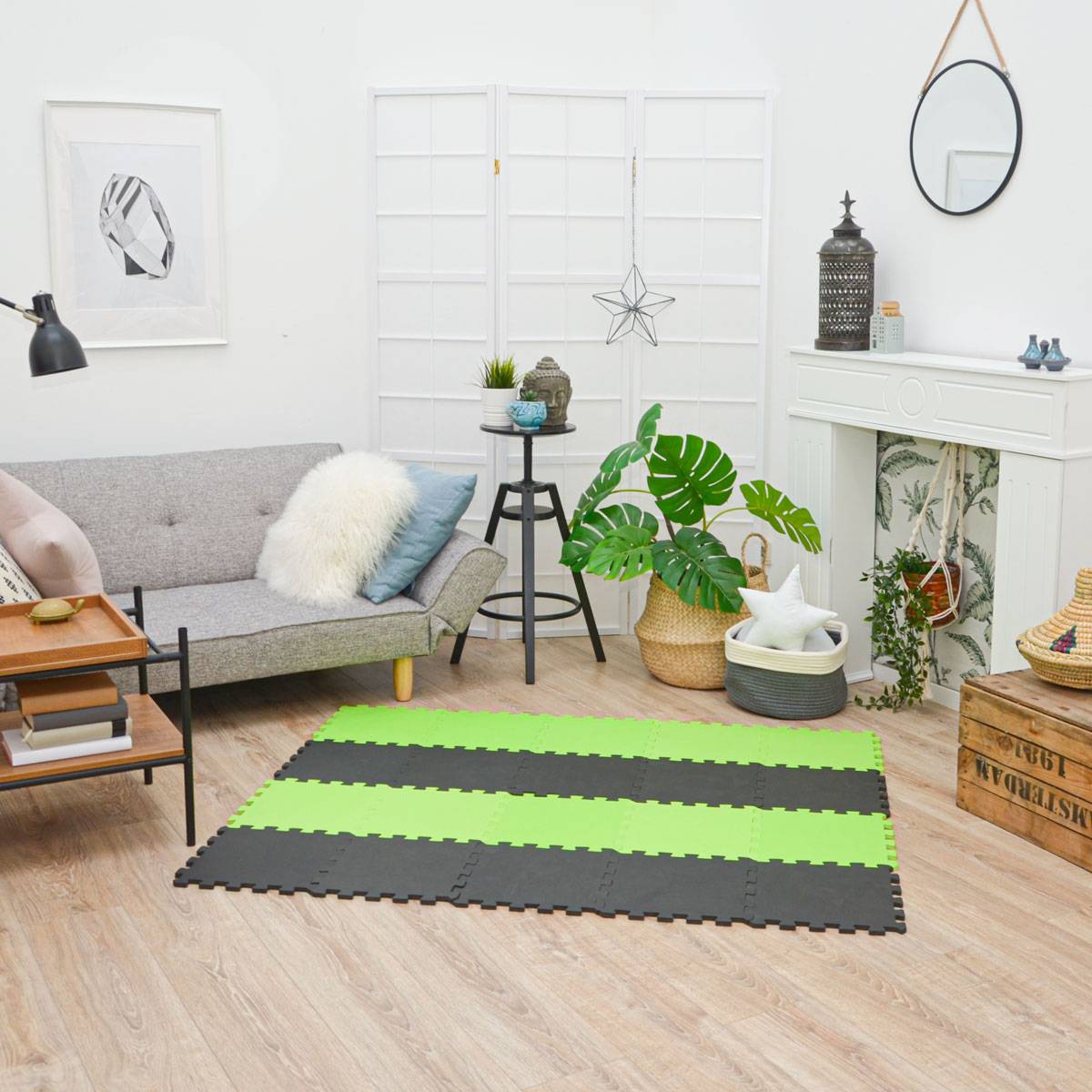 18 Teile Baby Kinder Puzzlematte ab Null - 30x30 Puzzle Spielmatte Krabbelmatte