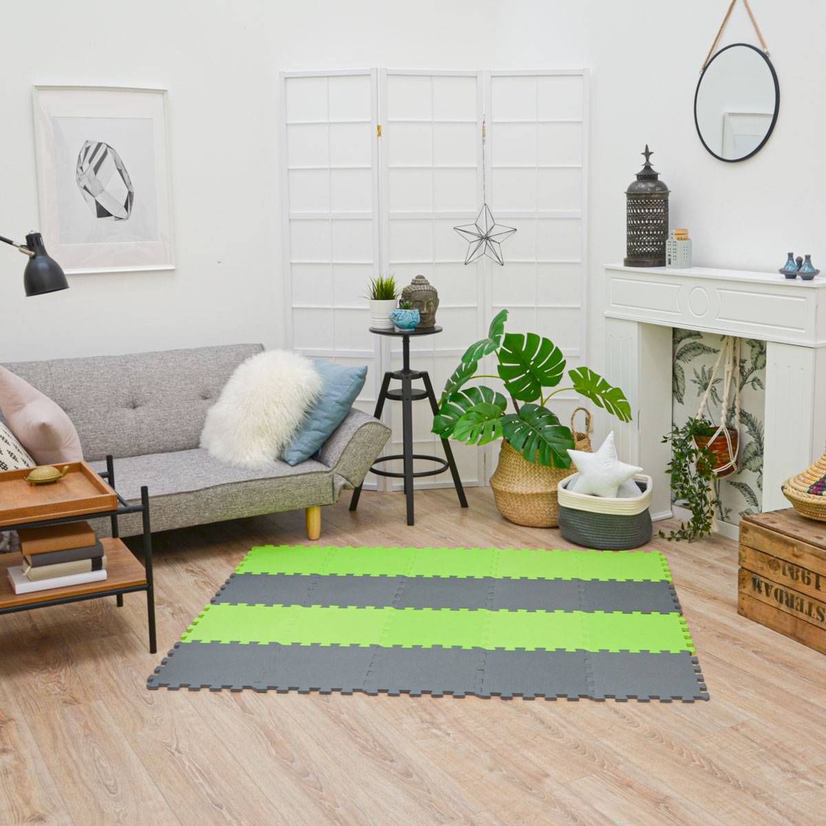 18 Teile Baby Kinder Puzzlematte ab Null - 30x30 Puzzle Spielmatte Krabbelmatte