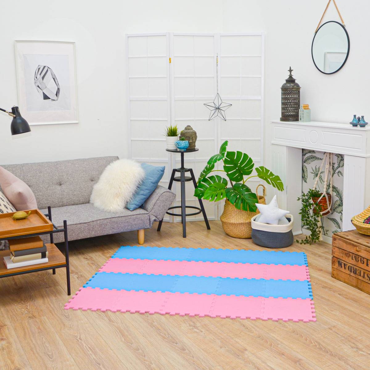 18 Teile Baby Kinder Puzzlematte ab Null - 30x30 Puzzle Spielmatte Krabbelmatte