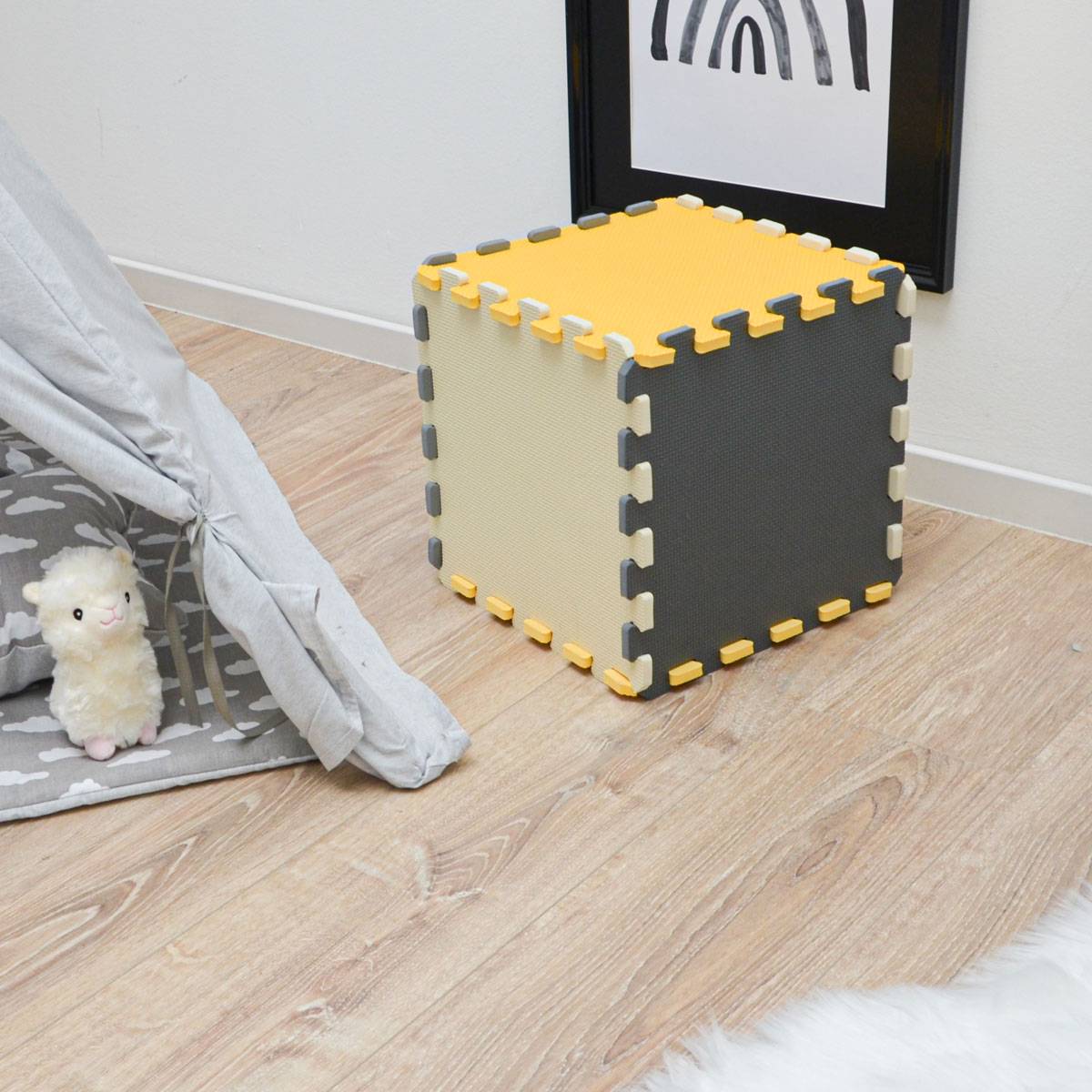 27 Teile Baby Kinder Puzzlematte ab Null - 30x30 Puzzle Spielmatte Krabbelmatte