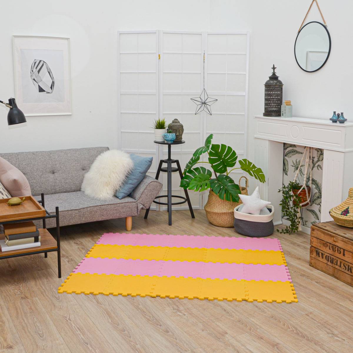 18 Teile Baby Kinder Puzzlematte ab Null - 30x30 Puzzle Spielmatte Krabbelmatte