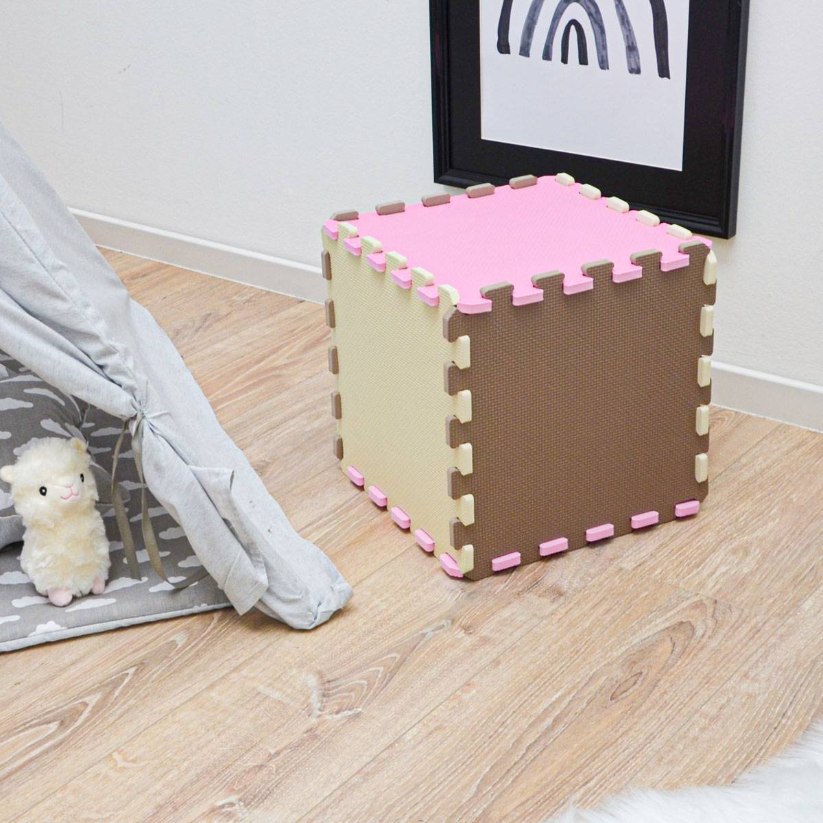 27 Teile Baby Kinder Puzzlematte ab Null - 30x30 Puzzle Spielmatte Krabbelmatte