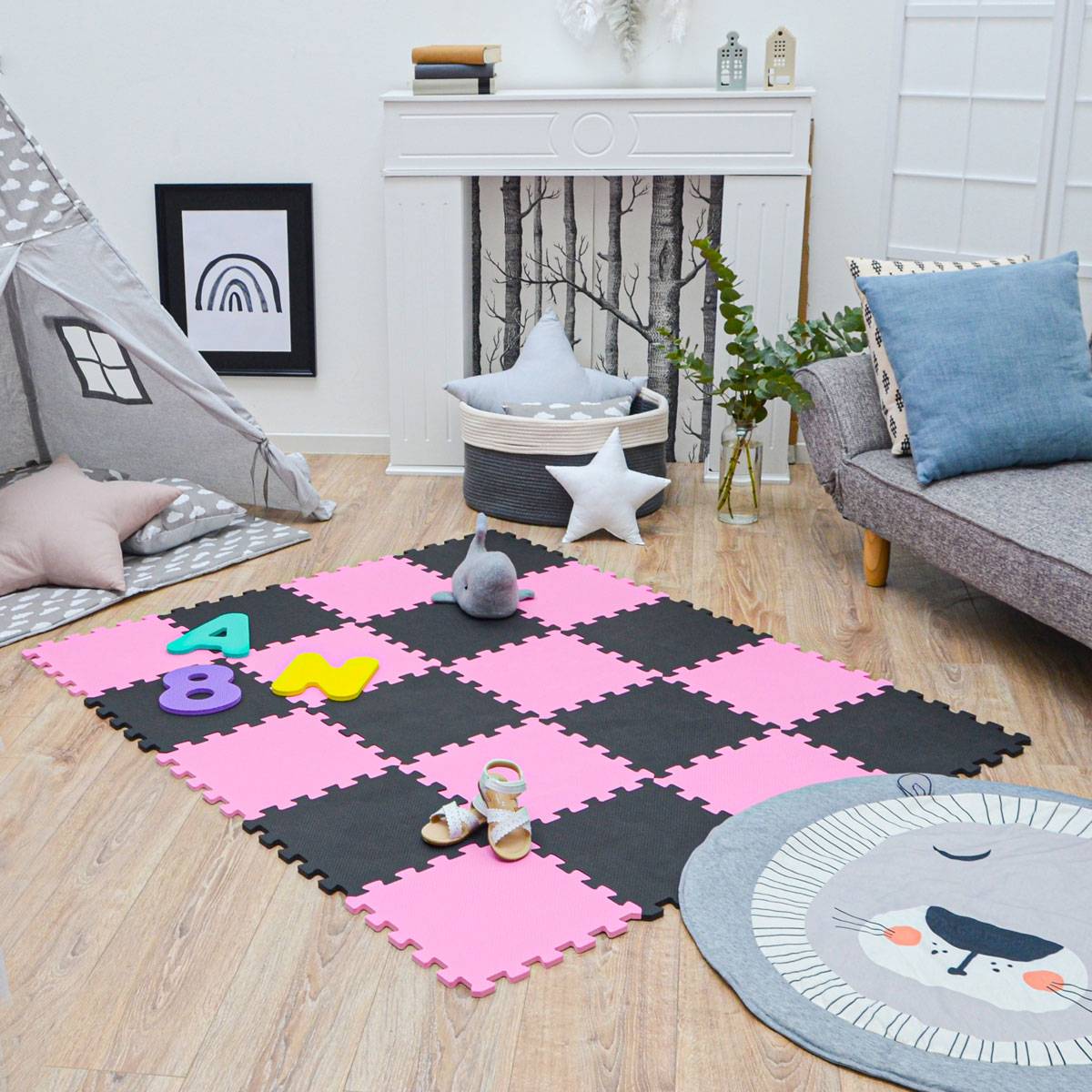 18 Teile Baby Kinder Puzzlematte ab Null - 30x30 Puzzle Spielmatte Krabbelmatte