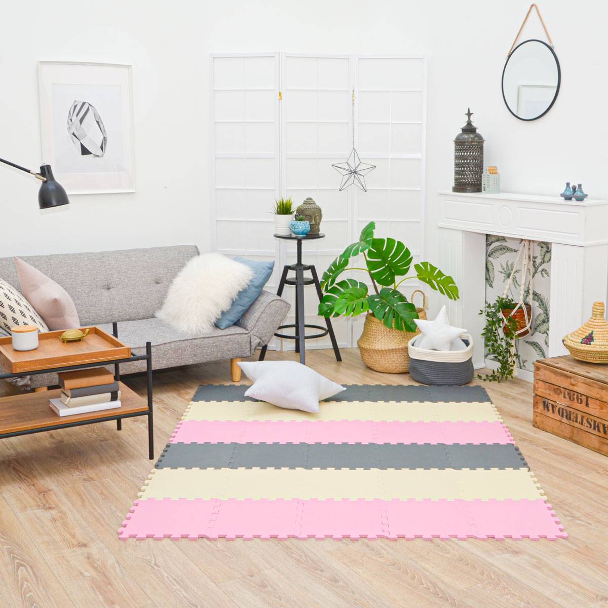 27 Teile Baby Kinder Puzzlematte ab Null - 30x30 Puzzle Spielmatte Krabbelmatte