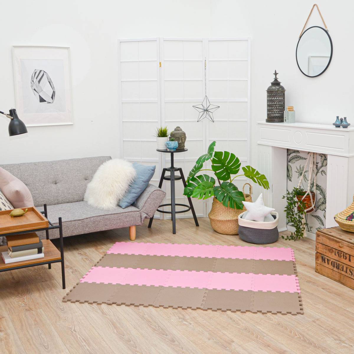 18 Teile Baby Kinder Puzzlematte ab Null - 30x30 Puzzle Spielmatte Krabbelmatte