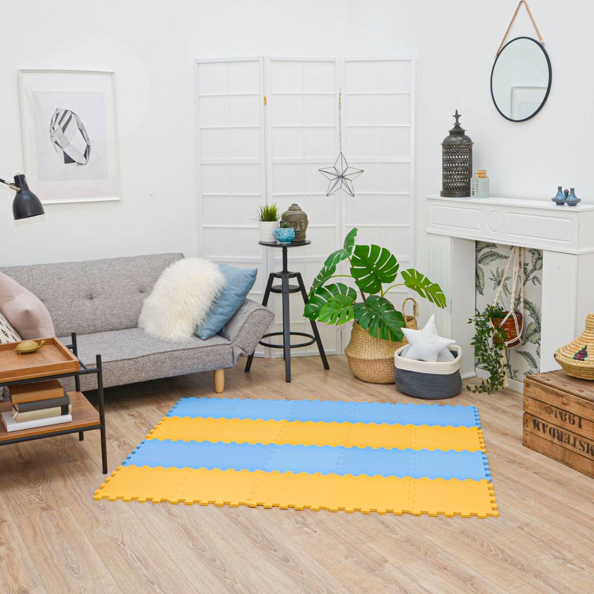 18 Teile Baby Kinder Puzzlematte ab Null - 30x30 Puzzle Spielmatte Krabbelmatte