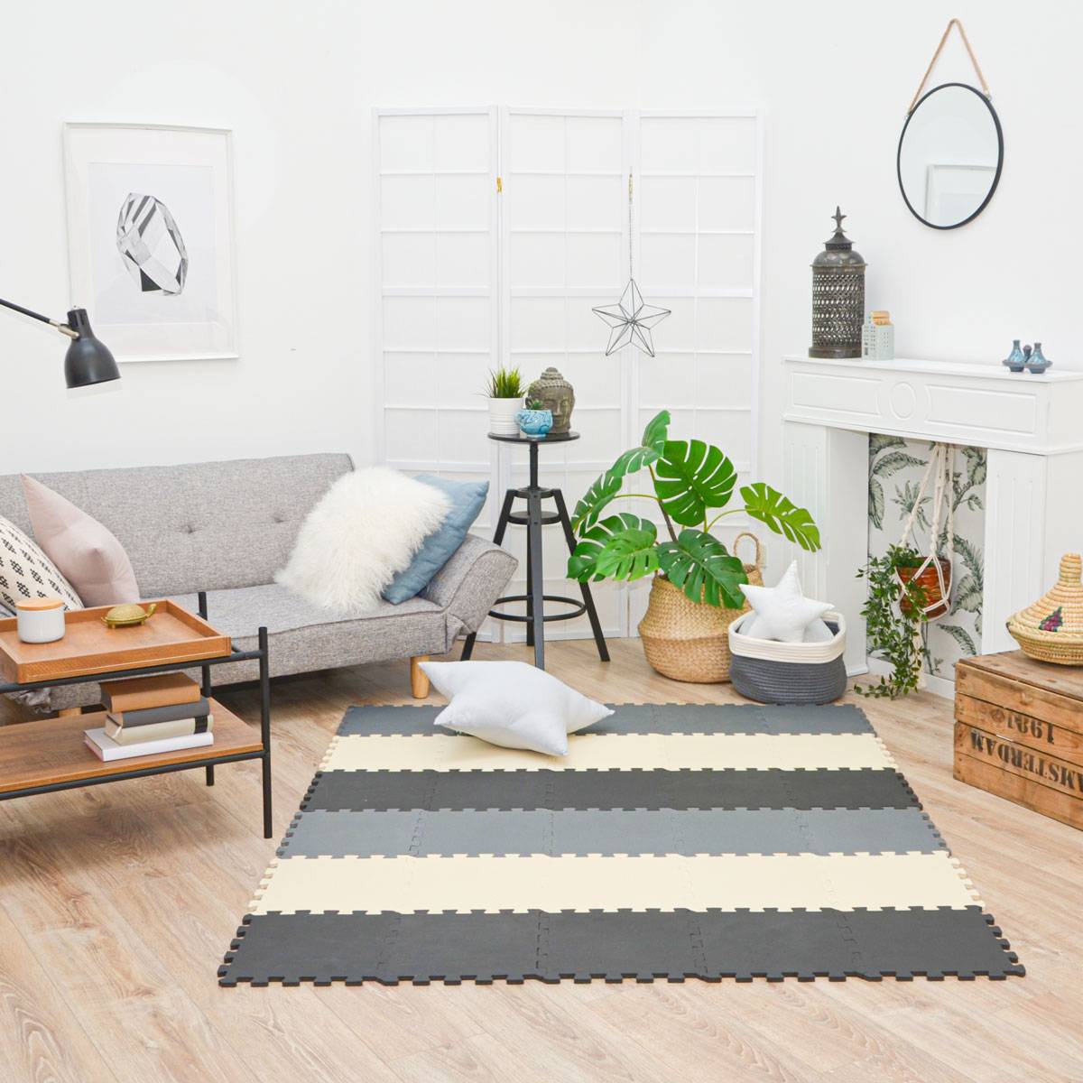 27 Teile Baby Kinder Puzzlematte ab Null - 30x30 Puzzle Spielmatte Krabbelmatte