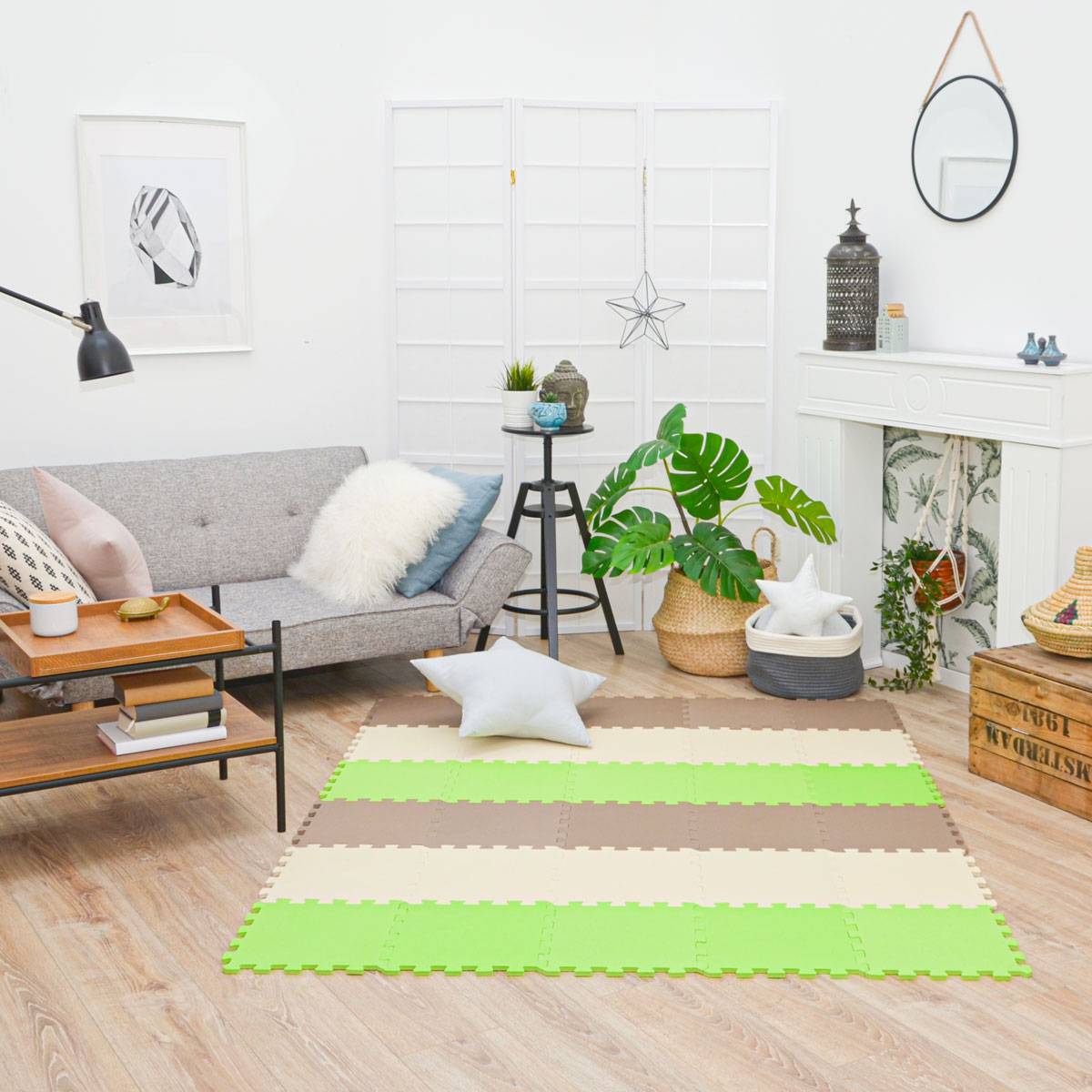 27 Teile Baby Kinder Puzzlematte ab Null - 30x30 Puzzle Spielmatte Krabbelmatte