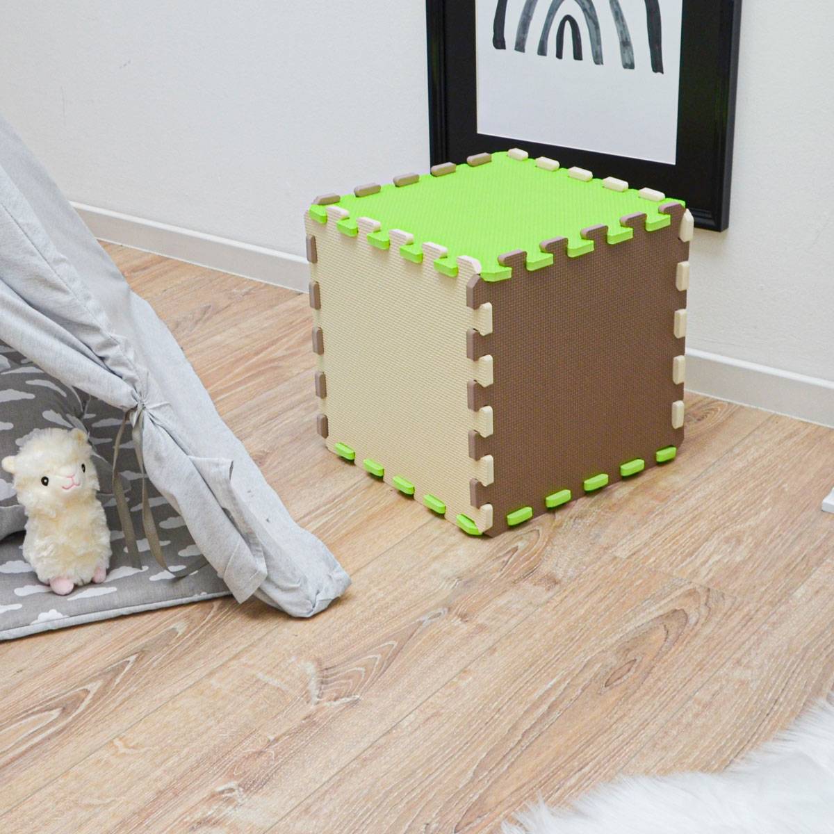 27 Teile Baby Kinder Puzzlematte ab Null - 30x30 Puzzle Spielmatte Krabbelmatte