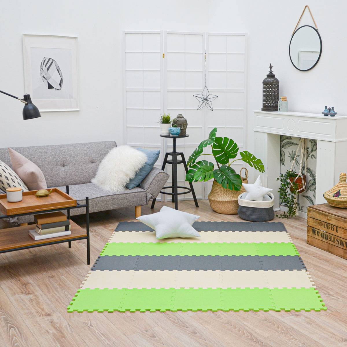 27 Teile Baby Kinder Puzzlematte ab Null - 30x30 Puzzle Spielmatte Krabbelmatte