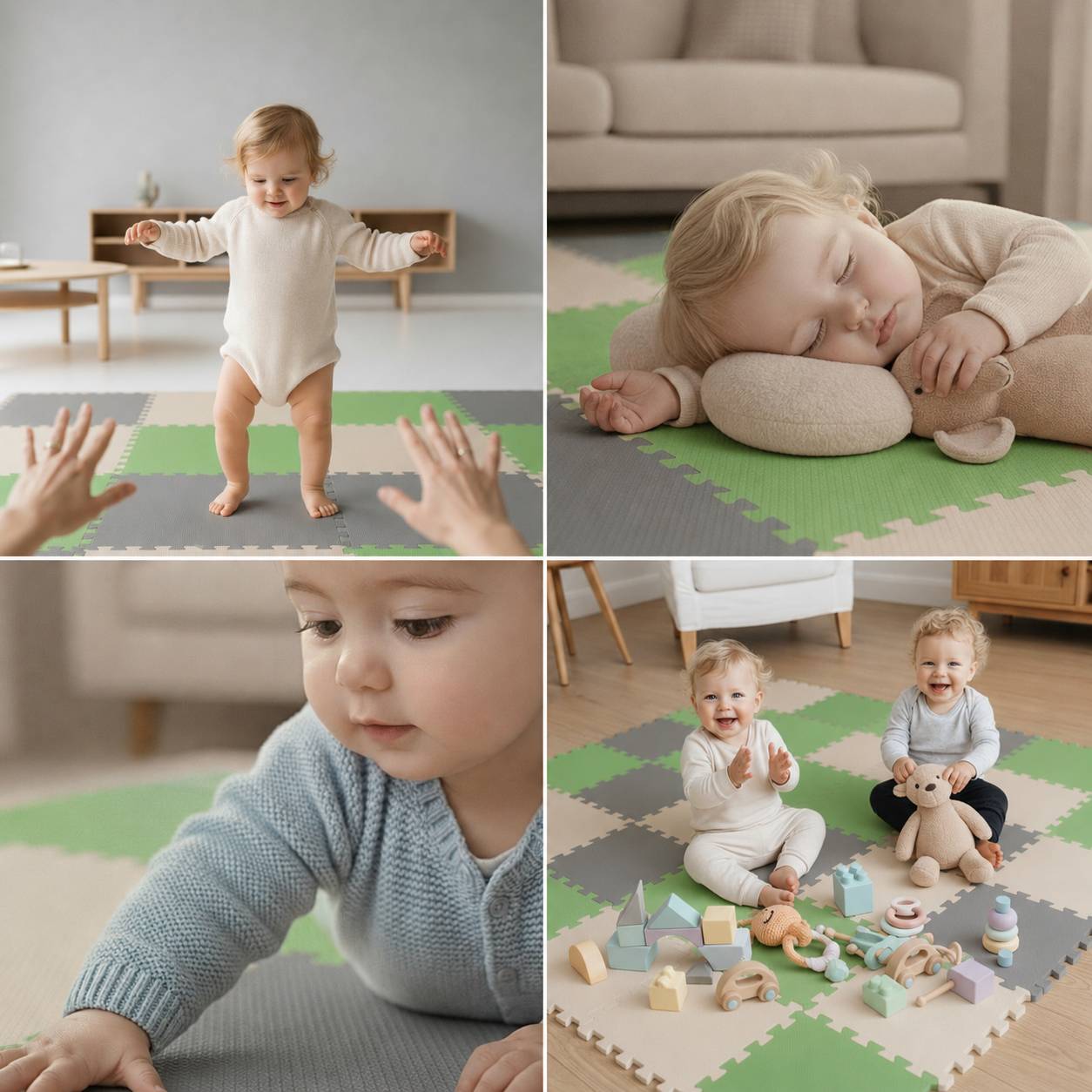 27 Teile Baby Kinder Puzzlematte ab Null - 30x30 Puzzle Spielmatte Krabbelmatte