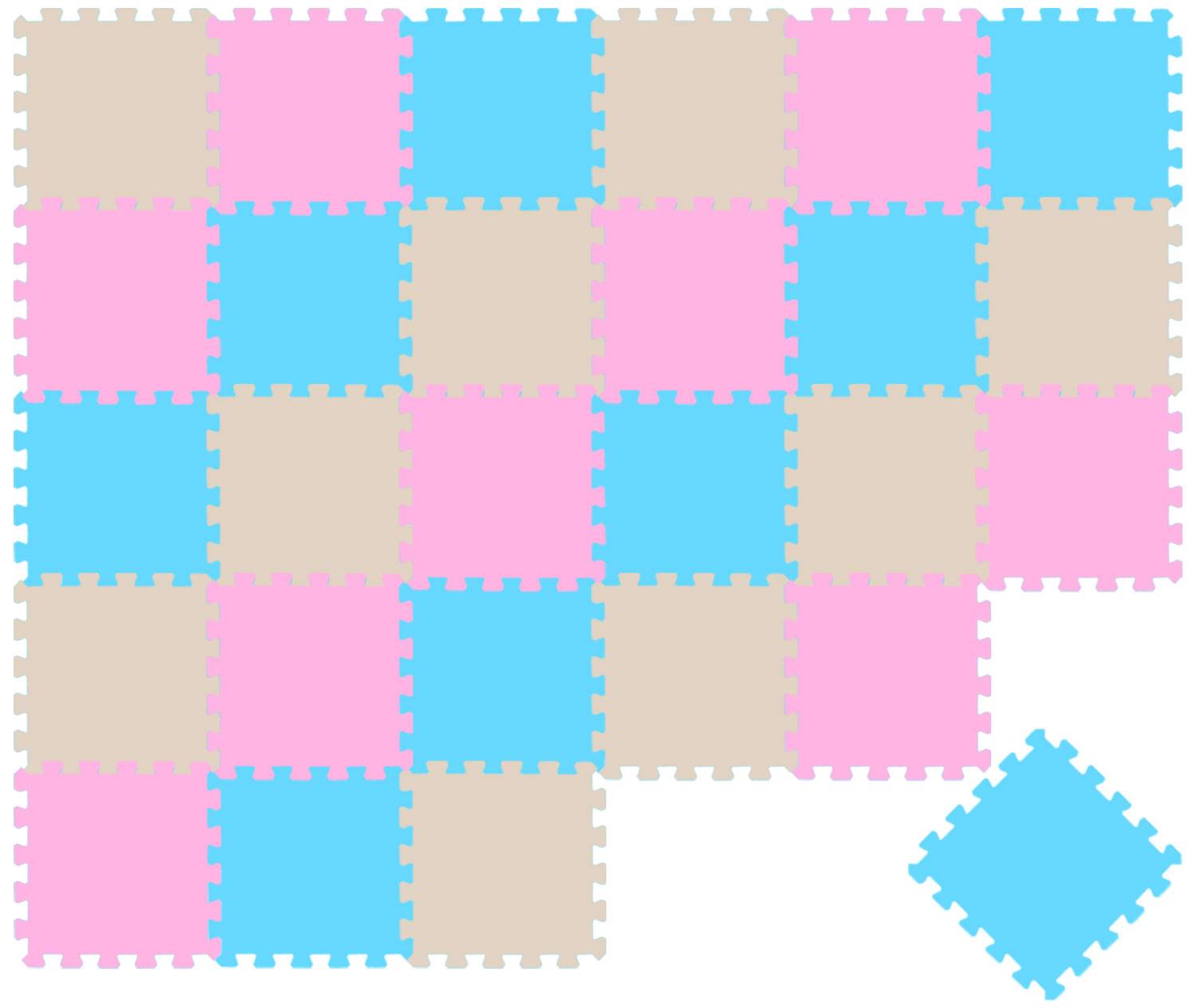 27 Teile Baby Kinder Puzzlematte ab Null - 30x30 Puzzle Spielmatte Krabbelmatte