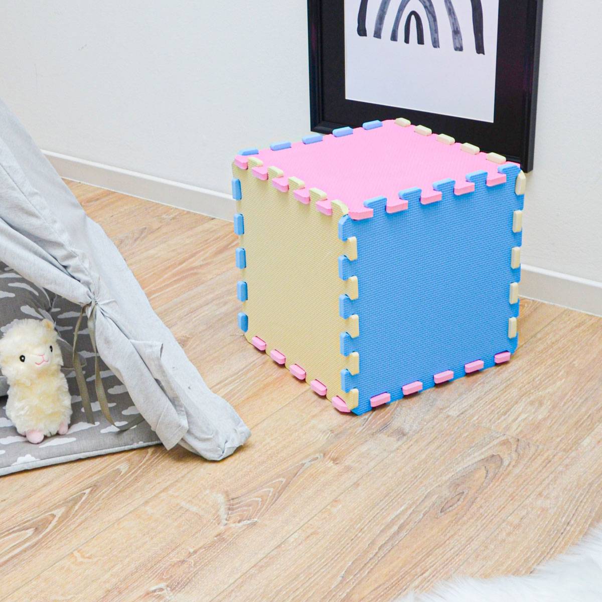 27 Teile Baby Kinder Puzzlematte ab Null - 30x30 Puzzle Spielmatte Krabbelmatte