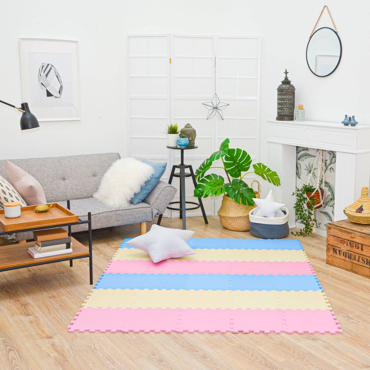 27 Teile Baby Kinder Puzzlematte ab Null - 30x30 Puzzle Spielmatte Krabbelmatte