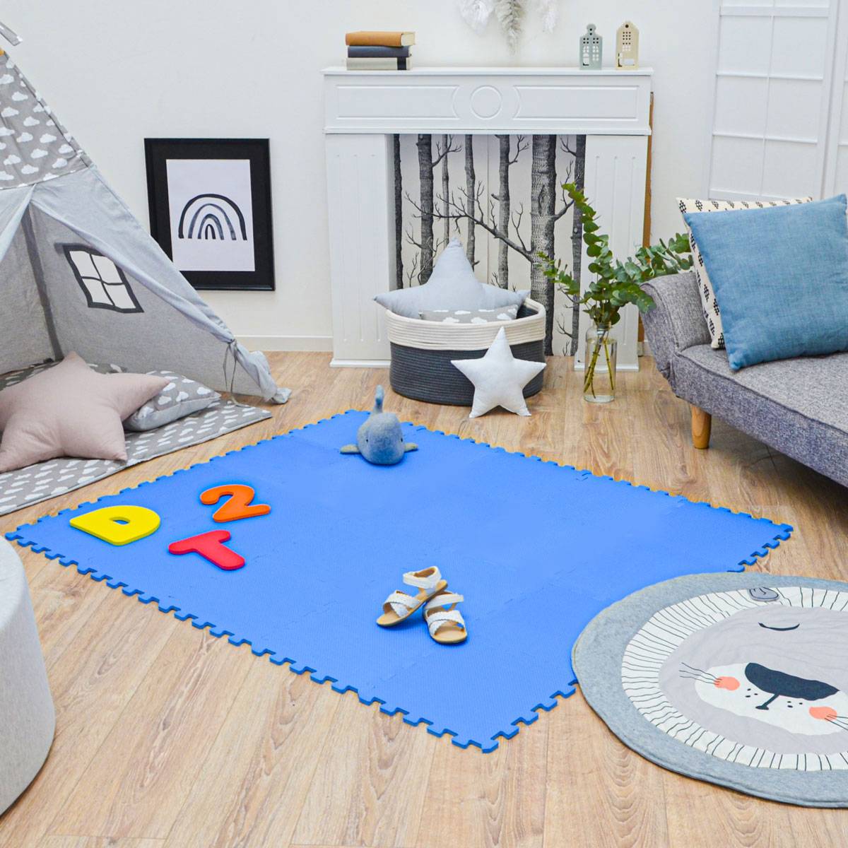 18 Teile Baby Kinder Puzzlematte ab Null - 30x30 Puzzle Spielmatte Krabbelmatte