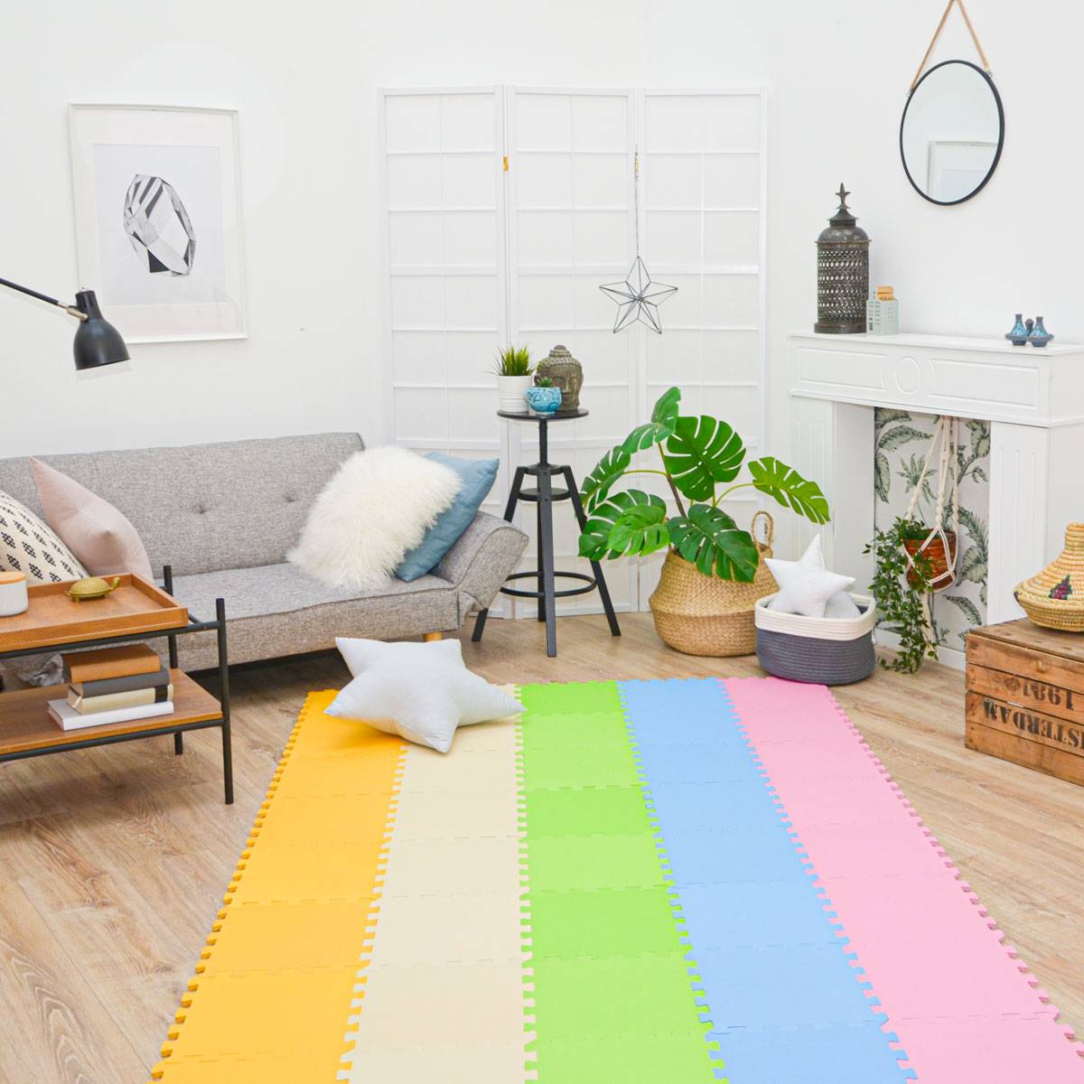 45 Teile Baby Kinder Puzzlematte ab Null - 30x30 Puzzle Spielmatte Krabbelmatte