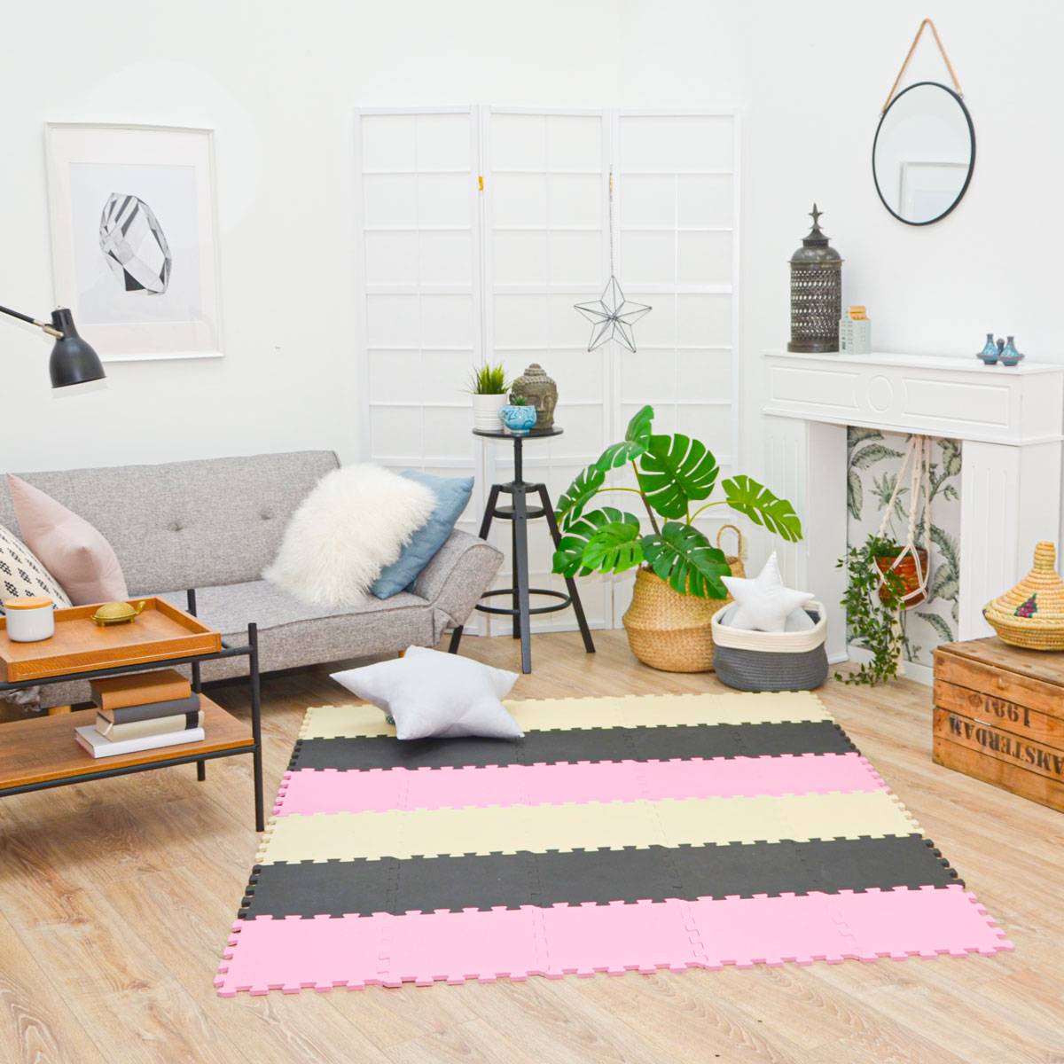 27 Teile Baby Kinder Puzzlematte ab Null - 30x30 Puzzle Spielmatte Krabbelmatte