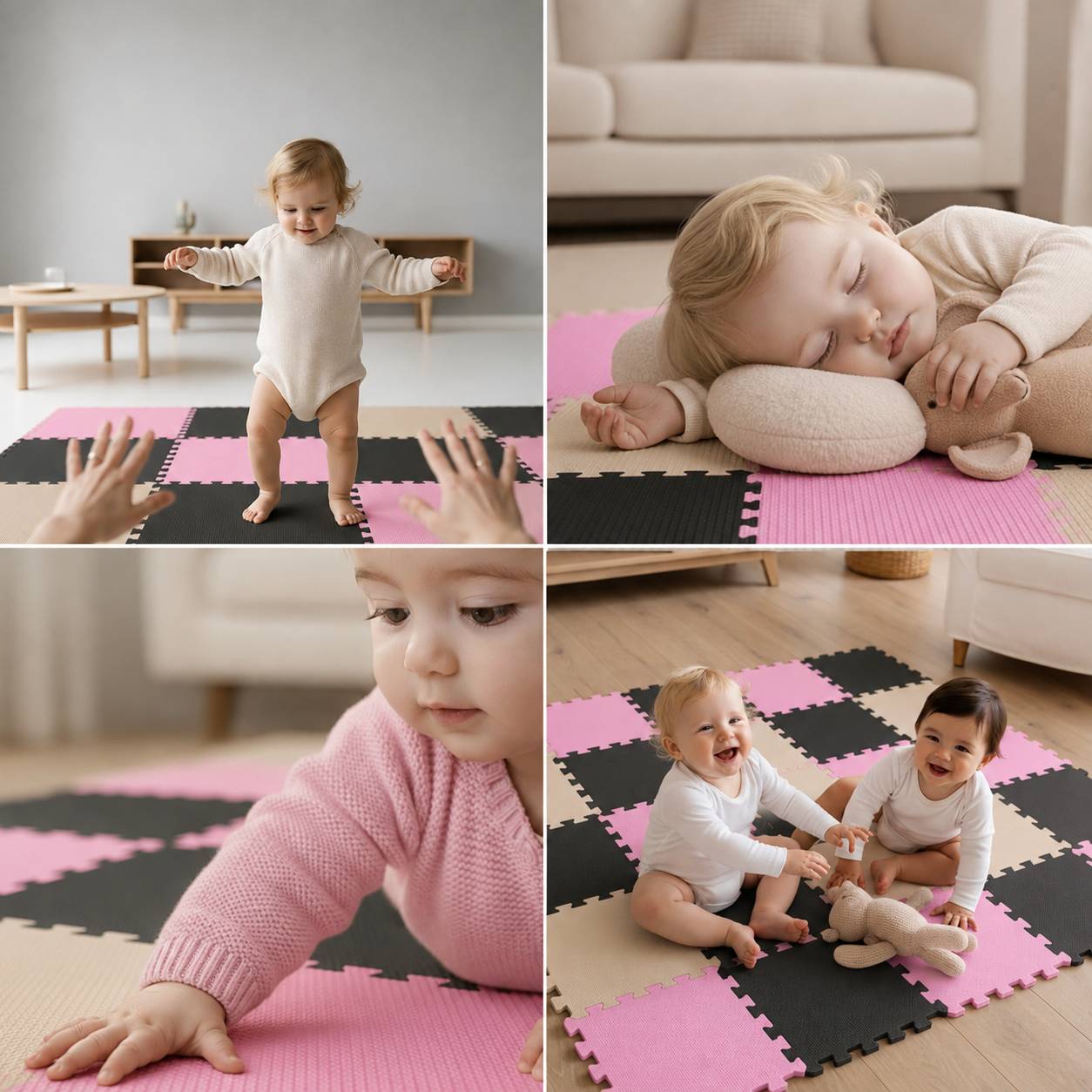 27 Teile Baby Kinder Puzzlematte ab Null - 30x30 Puzzle Spielmatte Krabbelmatte