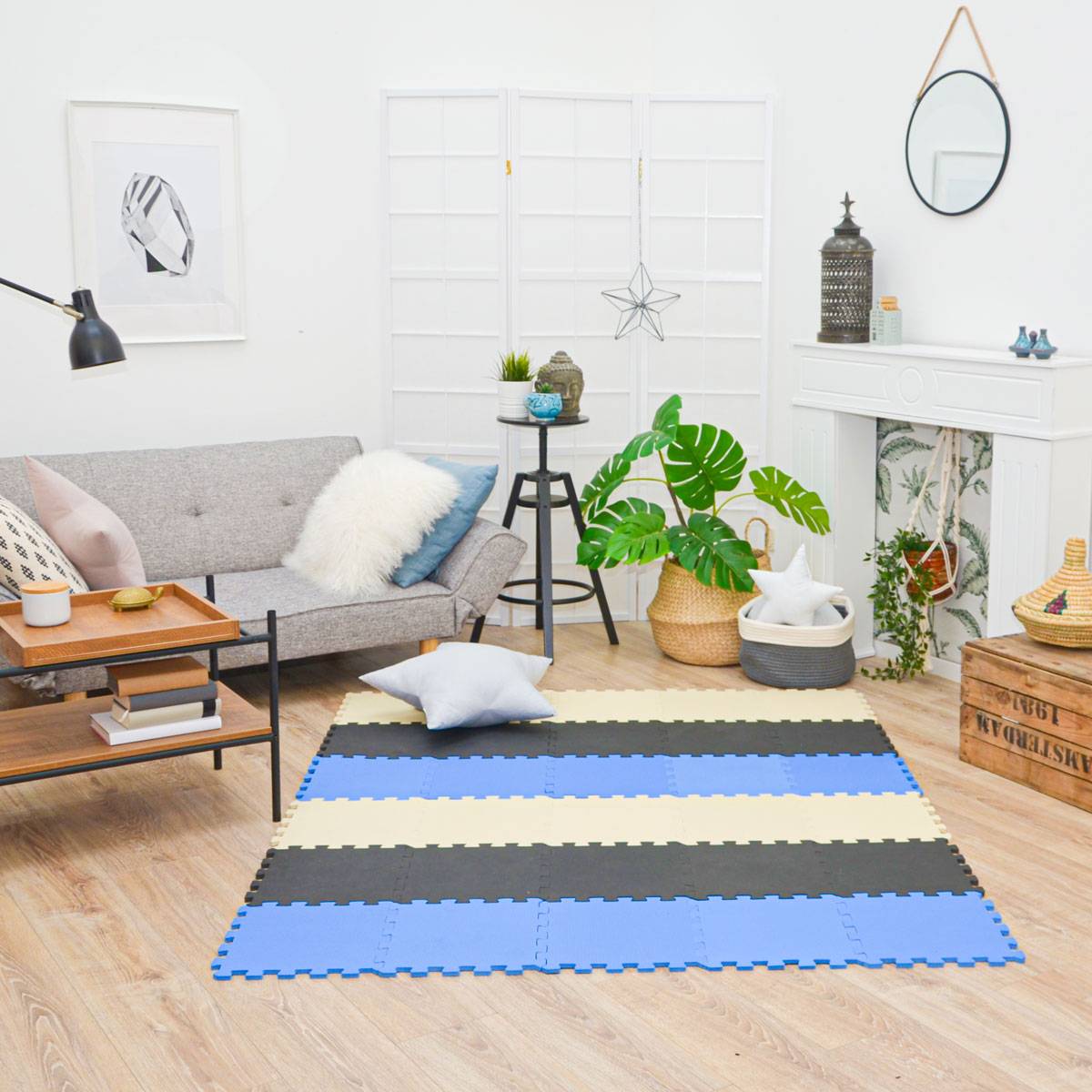 27 Teile Baby Kinder Puzzlematte ab Null - 30x30 Puzzle Spielmatte Krabbelmatte