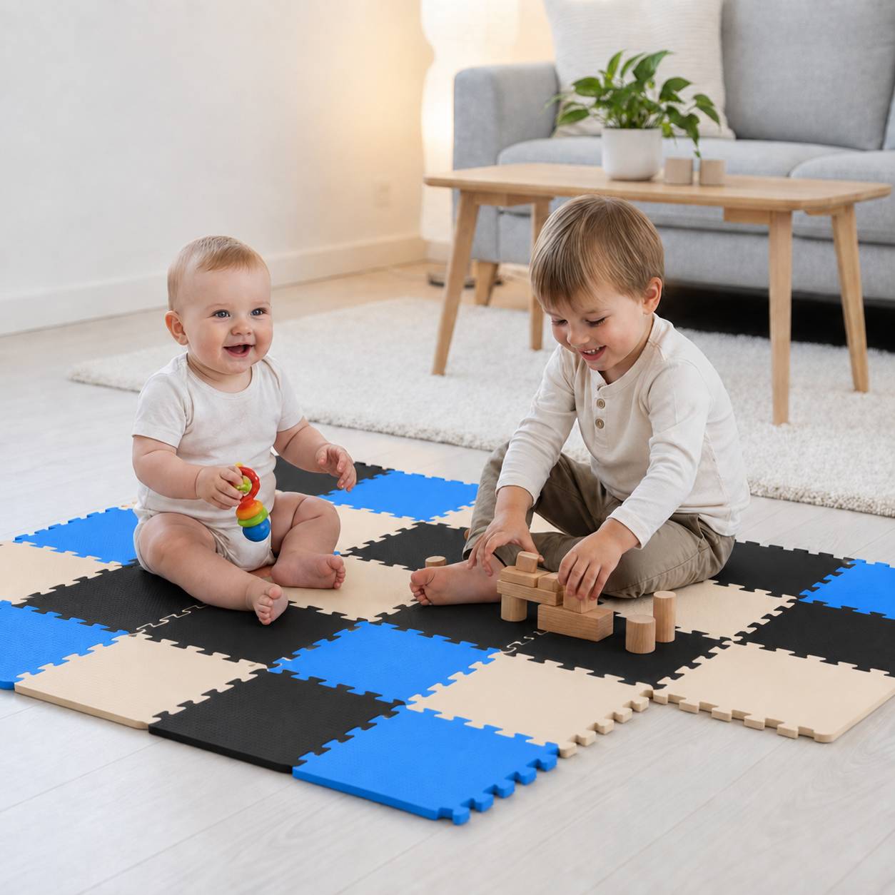 27 Teile Baby Kinder Puzzlematte ab Null - 30x30 Puzzle Spielmatte Krabbelmatte