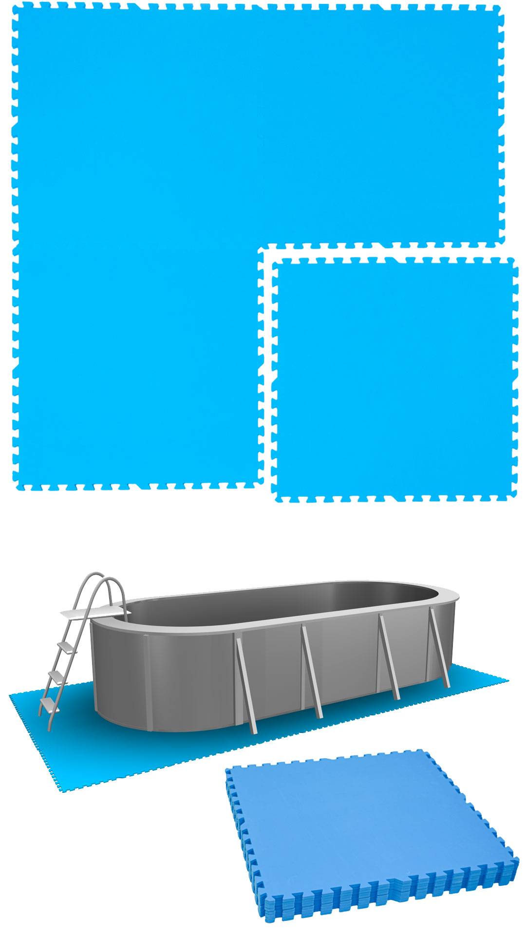 5,1 m² Poolunterlage - 8 EVA Matten 81x81 Pool Unterlage - Unterlegmatten Set