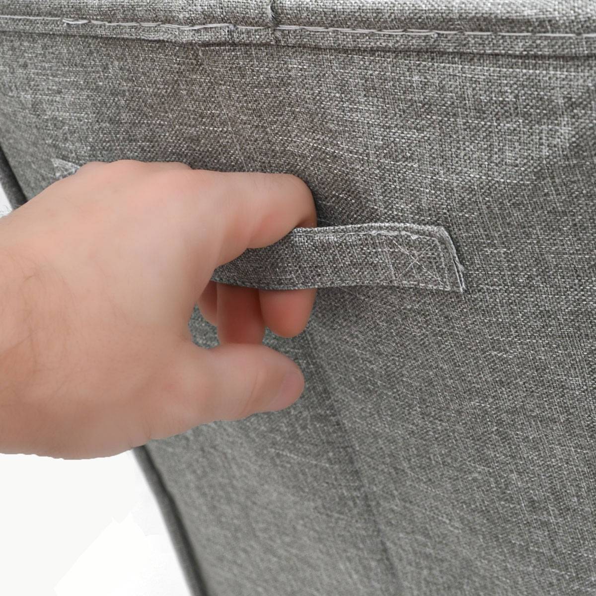50L XXL Wäschekorb mit Deckel Grau - 30x30x60 Wäschesammler - Wäschebox Faltbar