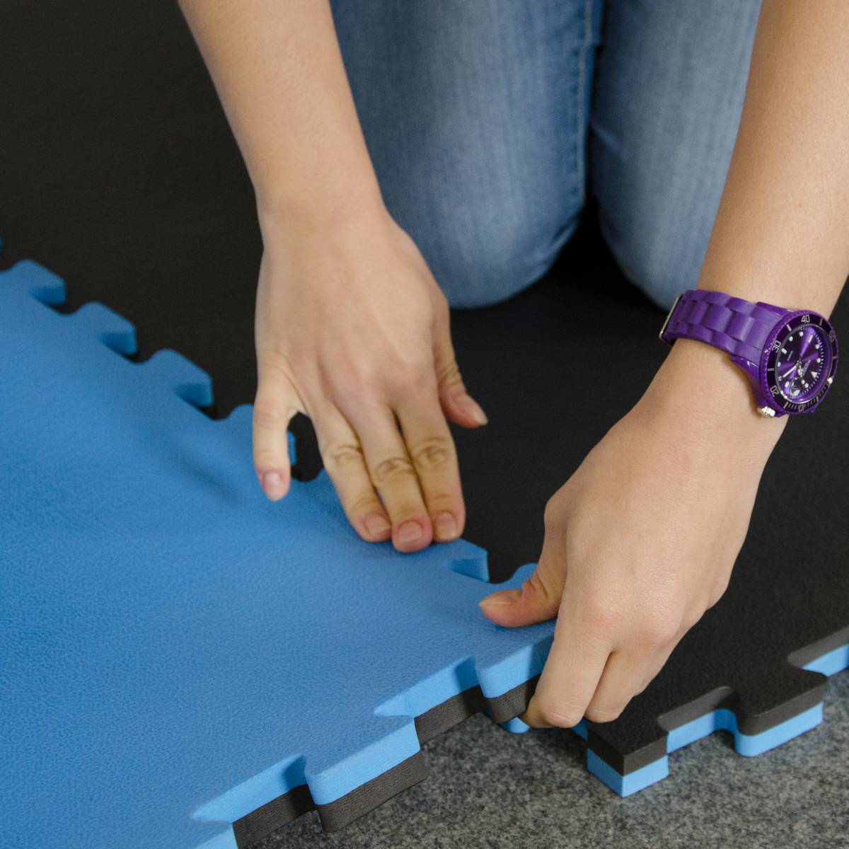 2,5cm Fitnessmatte 1,6qm - 2er Set 90x90cm Bodenschutzmatte - Fitness Bodenmatte