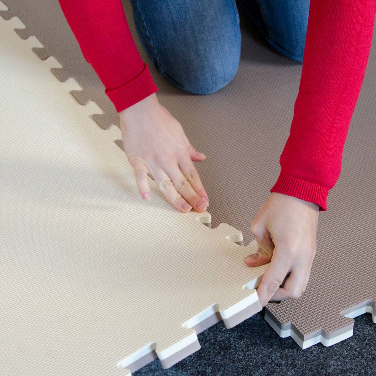 2,5cm dicke Fitnessmatte 2er Set 90x90cm Bodenschutzmatte Gym Matte Puzzlematte