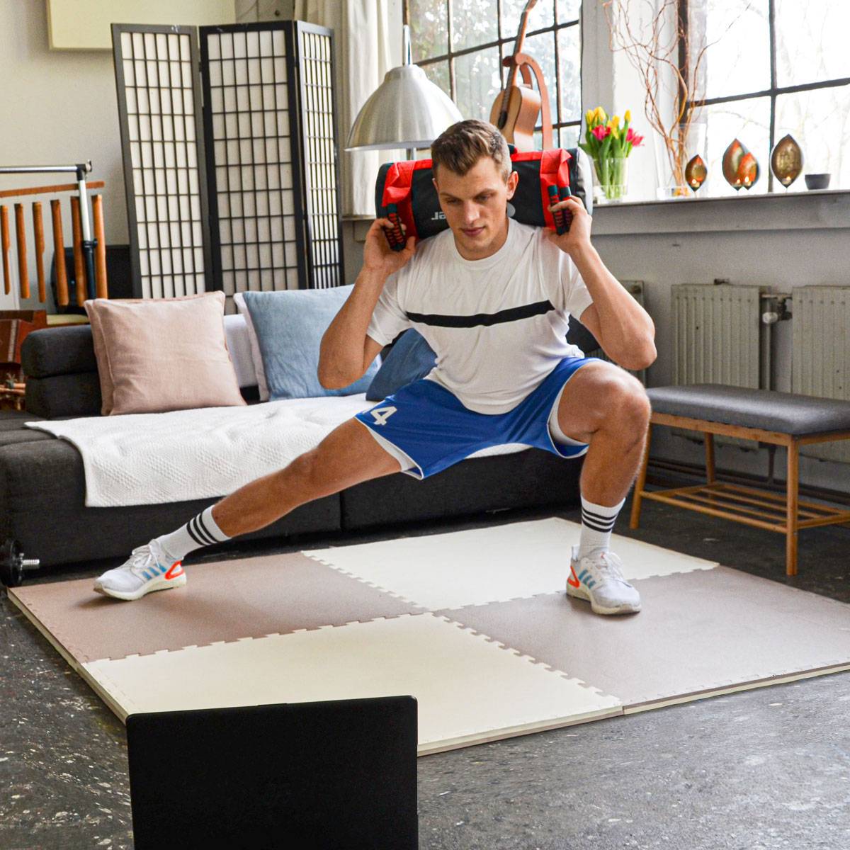 2,5cm dicke Fitnessmatte 3er Set 90x90cm Bodenschutzmatte Gym Matte Puzzlematte