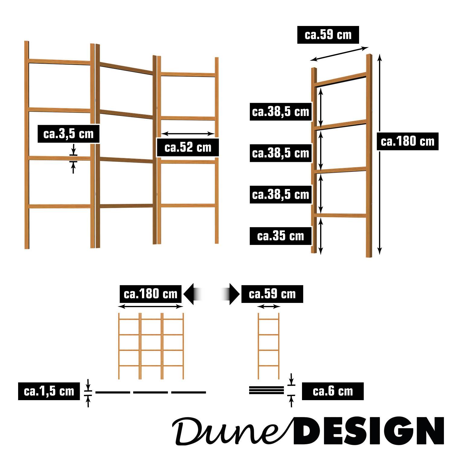 XL Handtuchleiter Bambus - 180x180 Kleiderleiter Wandleiter Regal Wäscheständer