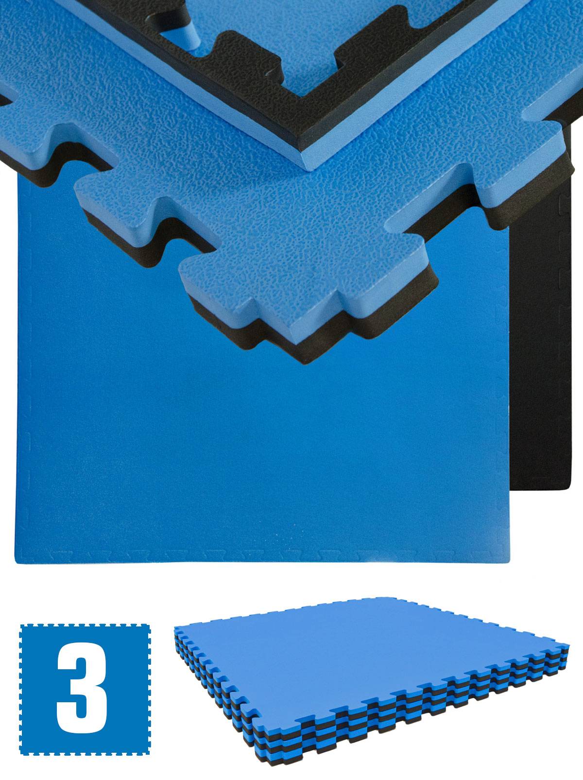 2,5cm dicke Fitnessmatte 3er Set 90x90cm Bodenschutzmatte Gym Matte Puzzlematte
