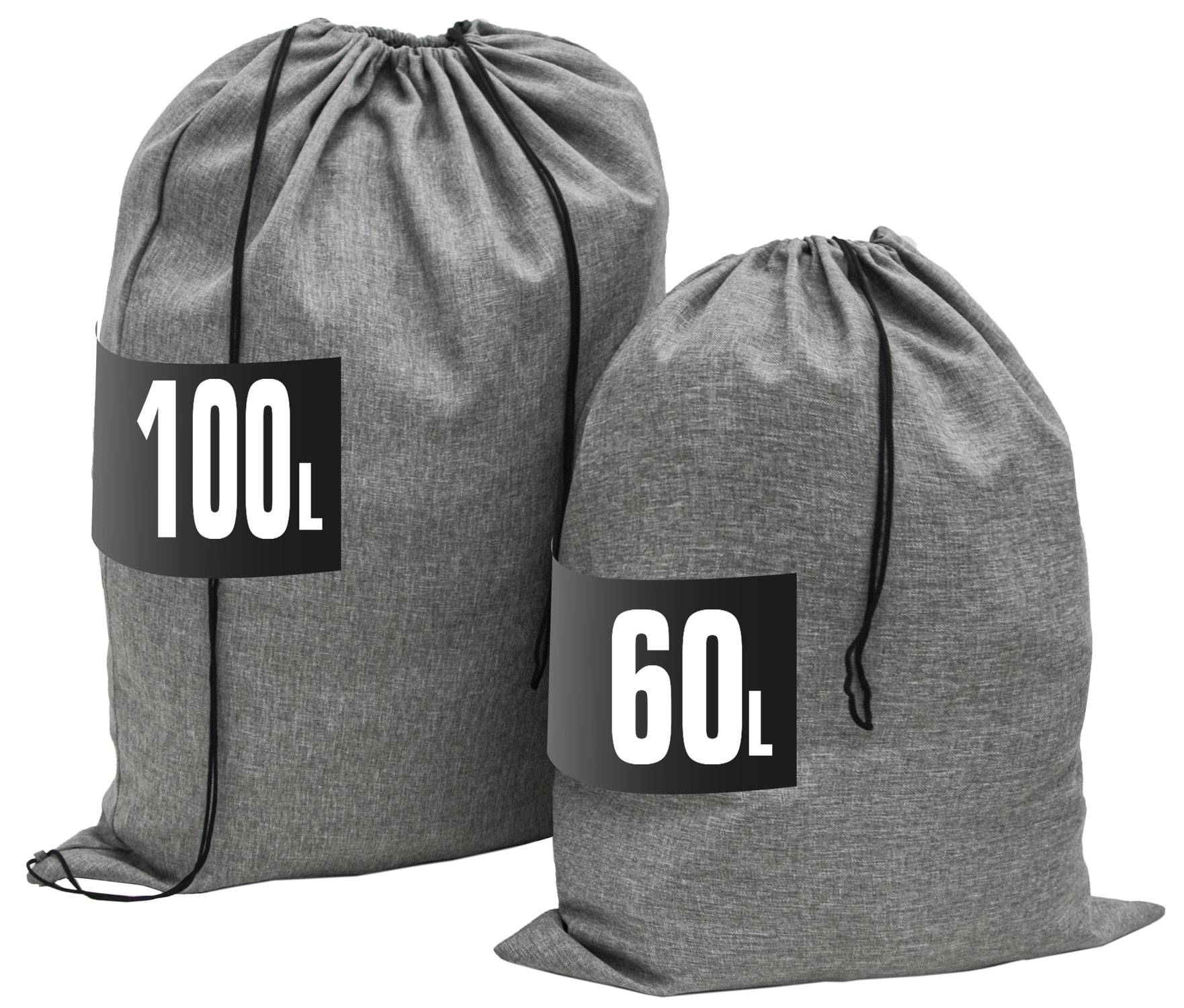100l Wäschesack Groß XXL + 60l Wäschesammler Reise - Wäschesack mit Kordelzug