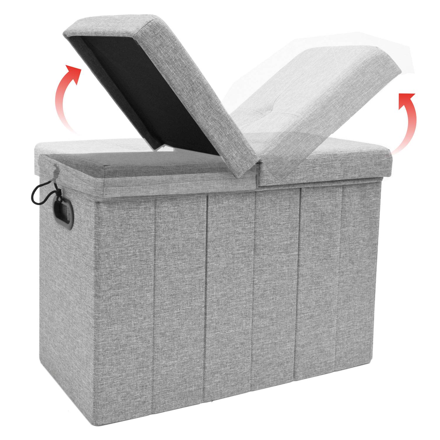 85 Liter Wäschekorb mit Deckel & Wäschesack - 62x31 Wäschekorb mit Sitzfunktion