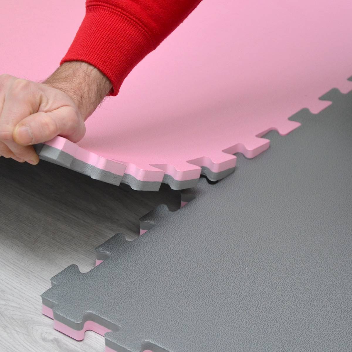 1.6qm Profi Fitnessmatte 2cm - 2er Set 90x90 Bodenschutzmatte für Fitnessgeräte